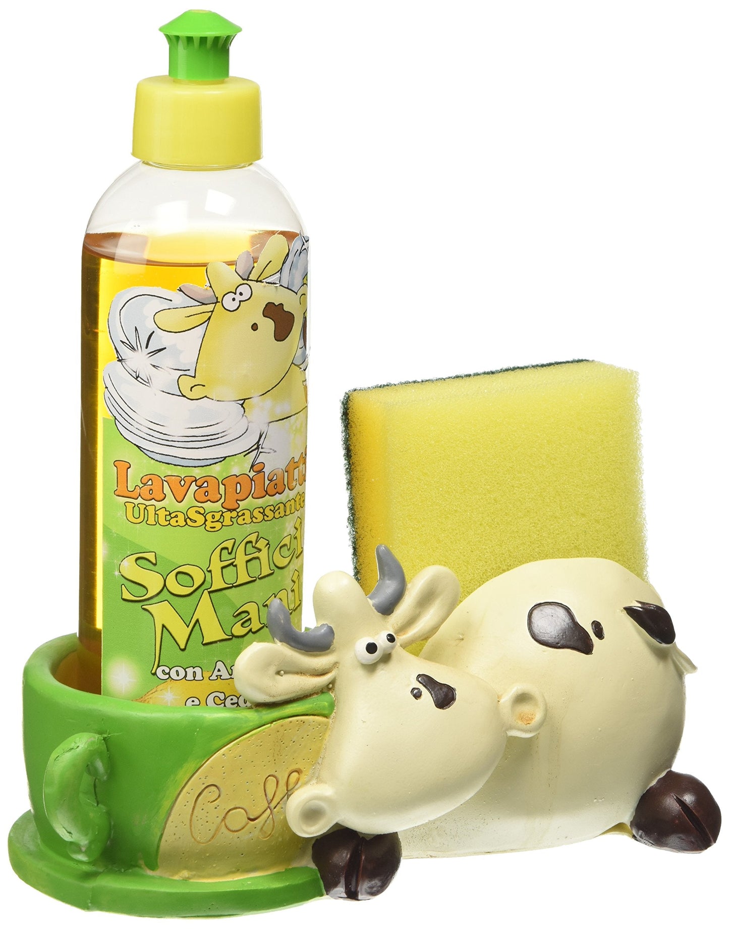 Paul Clear Cow Alice Sponge Port and Detergent, marmoresina, Multicoloured, 18 x 7.5 x 21 cm