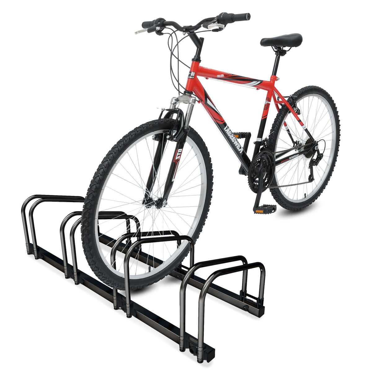 VOUNOT? 4 Bike Stand Floor or Wall Mounted Bike Rack for Garage Bicycle Parking Rack Cycle Storage Locking Stand, Black