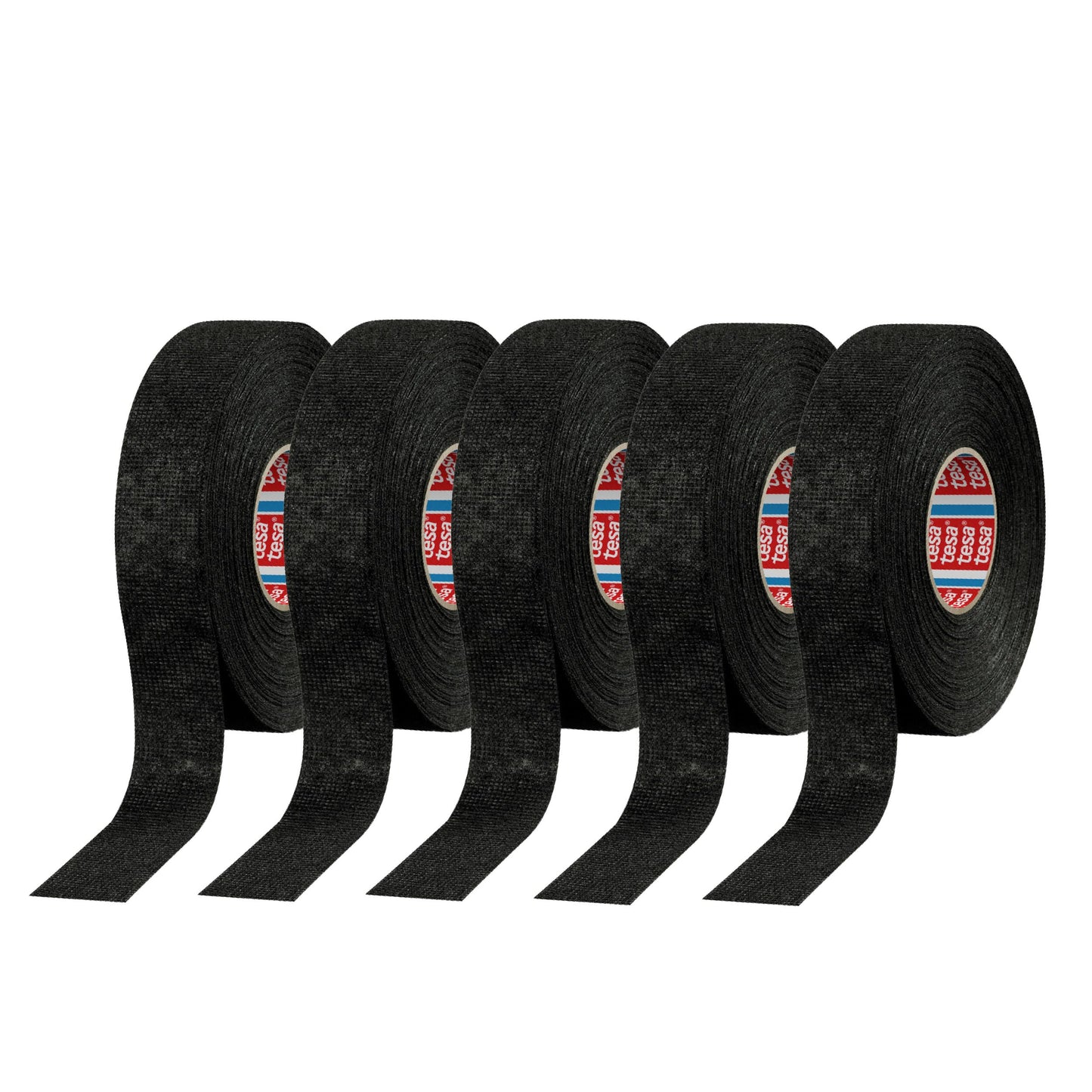 Tesa 51608, 15m X 19mm Adhesive Wiring Loom Cloth Tape Original Isoband 5 Pcs Pack by Tesa,Black