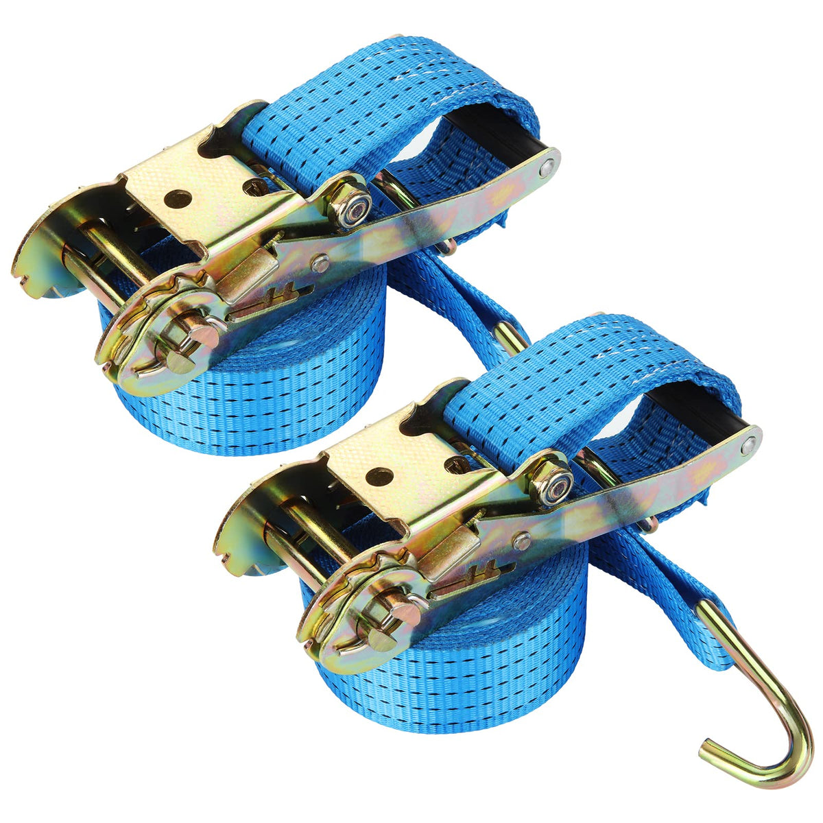 YAYODS 2PCS Ratchet Straps with Hooks, Heavy Duty Ratchet Tie Down Straps, 5cm x 6m, 5000kg Break Strength for Motorcycle, Trucks, Trailer, Cargo
