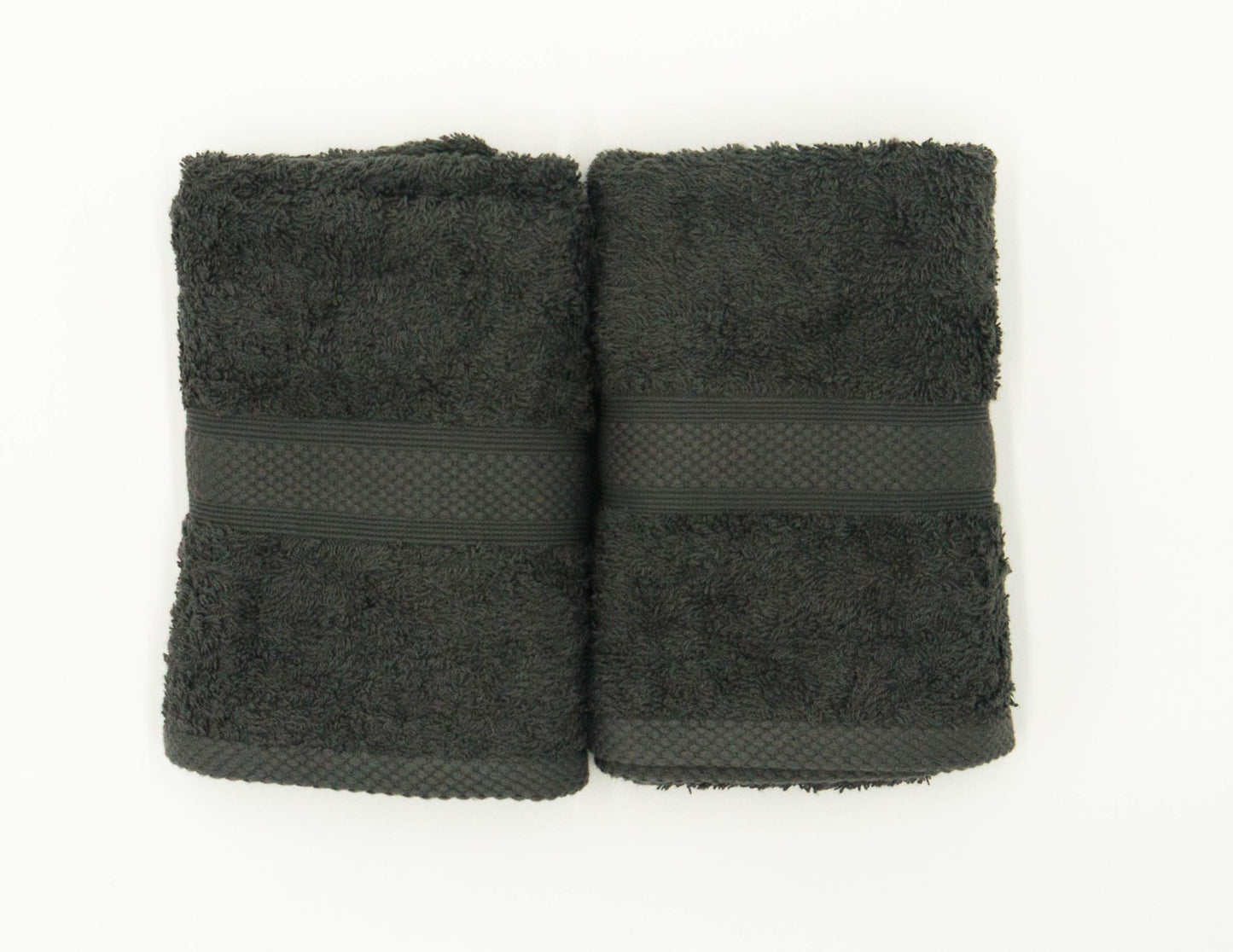 Lex's Linens Pack of 2 100% Combed Cotton Grey Hand Towels