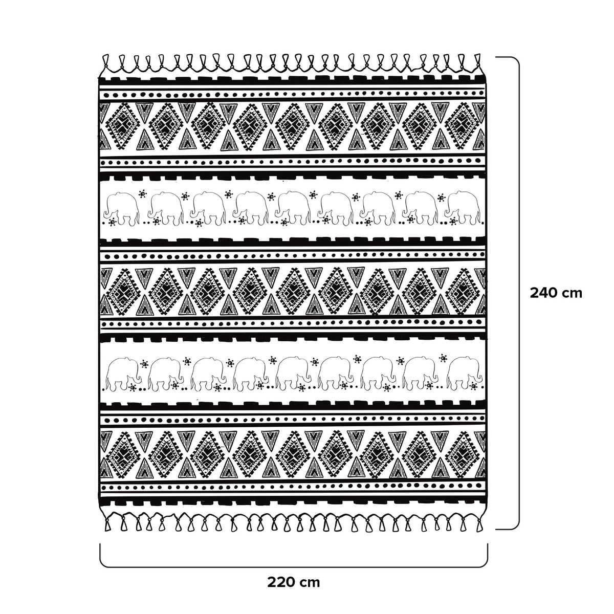 Milam London Boho Throw Blanket | Bohemian Throws For King Size Beds | Reversible Bohemian Bedding | Sofa Throw Large 3 Seater | King Size Bedspread