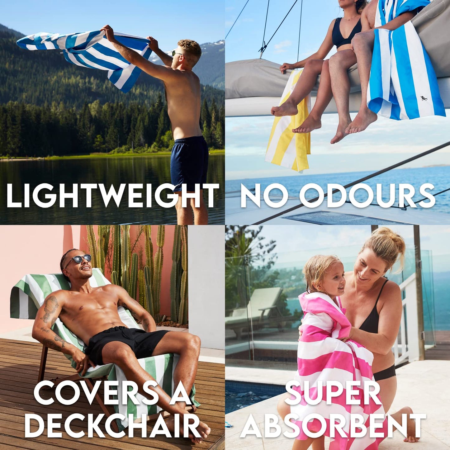 Dock & Bay Beach Towel - Quick Dry, Sand Free - Compact, Lightweight - 100% Recycled - Includes Bag - Cabana - Waikiki Coral Red - Extra Large