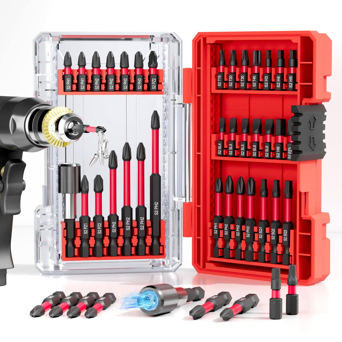 35Pcs Screwdriver Bit Set S2 Steel ? Impact Driver and Drill Kit for Power Tools with Storage Case
