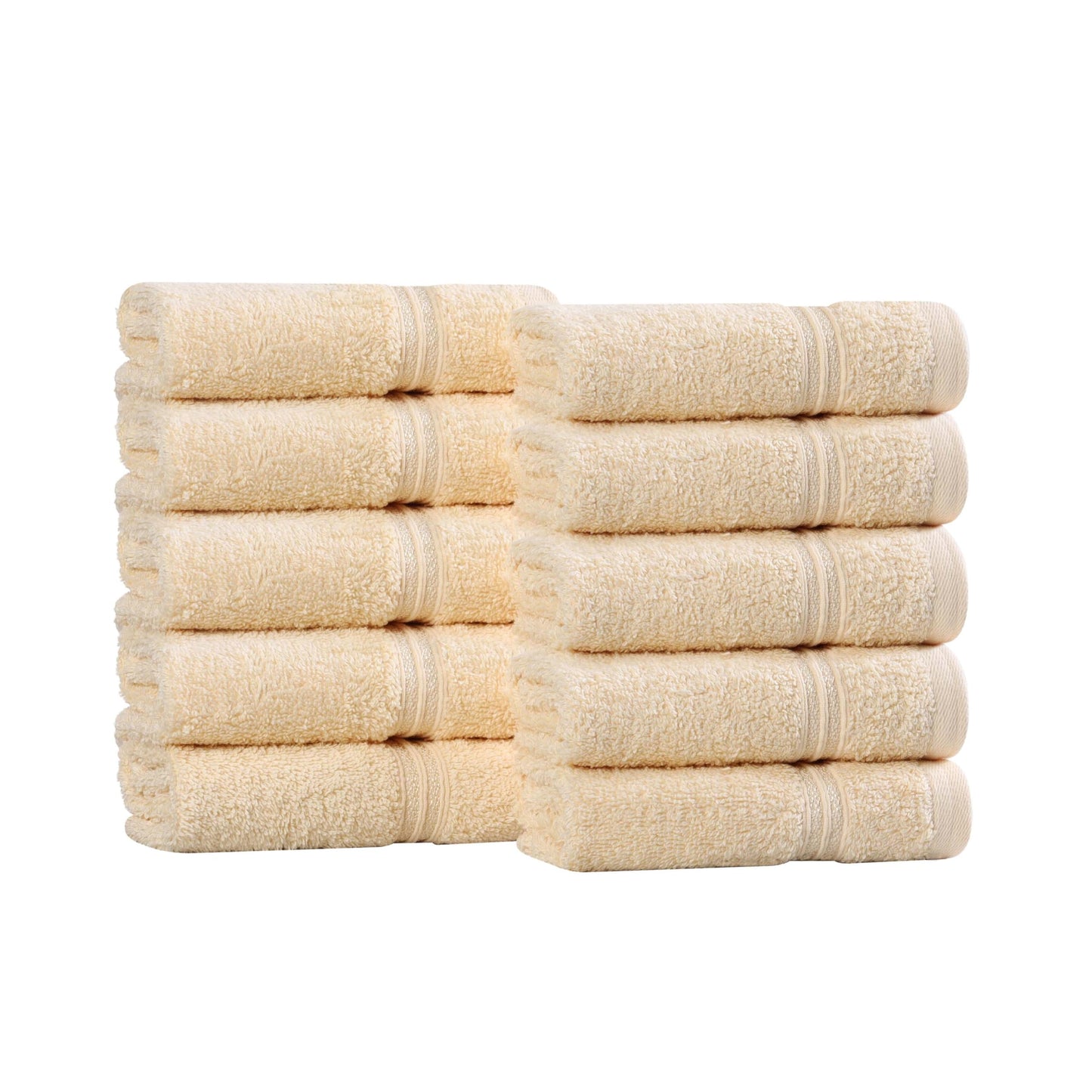Superior Face Towel Set, Egyptian Cotton, Canary, 10-Piece