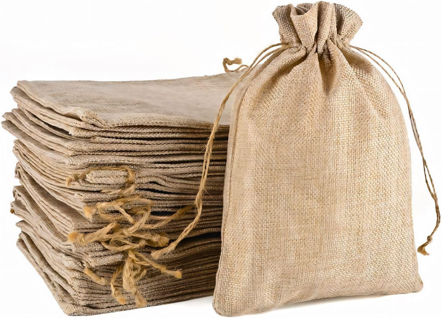 MAOOY 20pcs Hessian Bags with Drawstring,20X30cm Small Jute Bag, Reusable Gift Bags,Favour Fabric bags for Present Wedding Party Jewelry Halloween