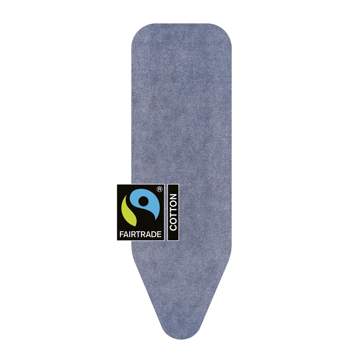 Brabantia Ironing Board Cover B 124x38 cm ? Denim Blue | 100% Cotton Top Layer with 8mm Foam Padding for Size B Ironing Boards | Durable, Washable,