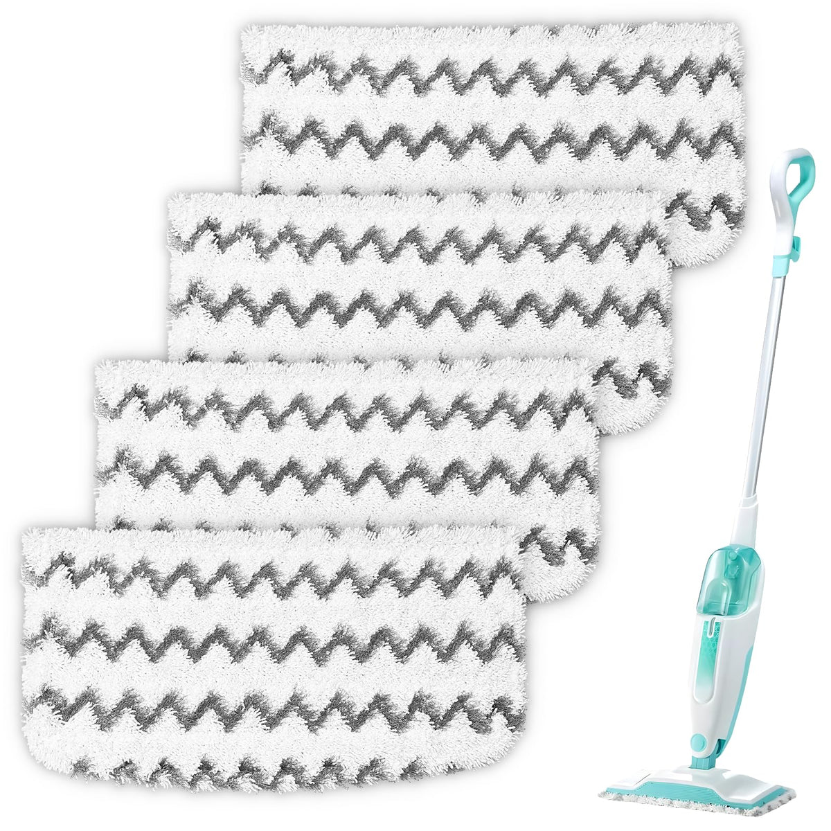 Jikefa 4PCS Steam Mop Pads Compatible with Shark Steam Mop S1000UK S2001UK S1000 S1000A S1000C S1000WM S1001C Beldray BEL01097, Washable Dirt Grip
