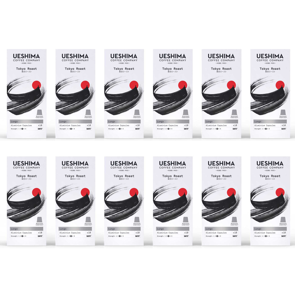 Ueshima Tokyo Roast Coffee Capsules - 12 Packs of 10 Capsules (120 Cups)