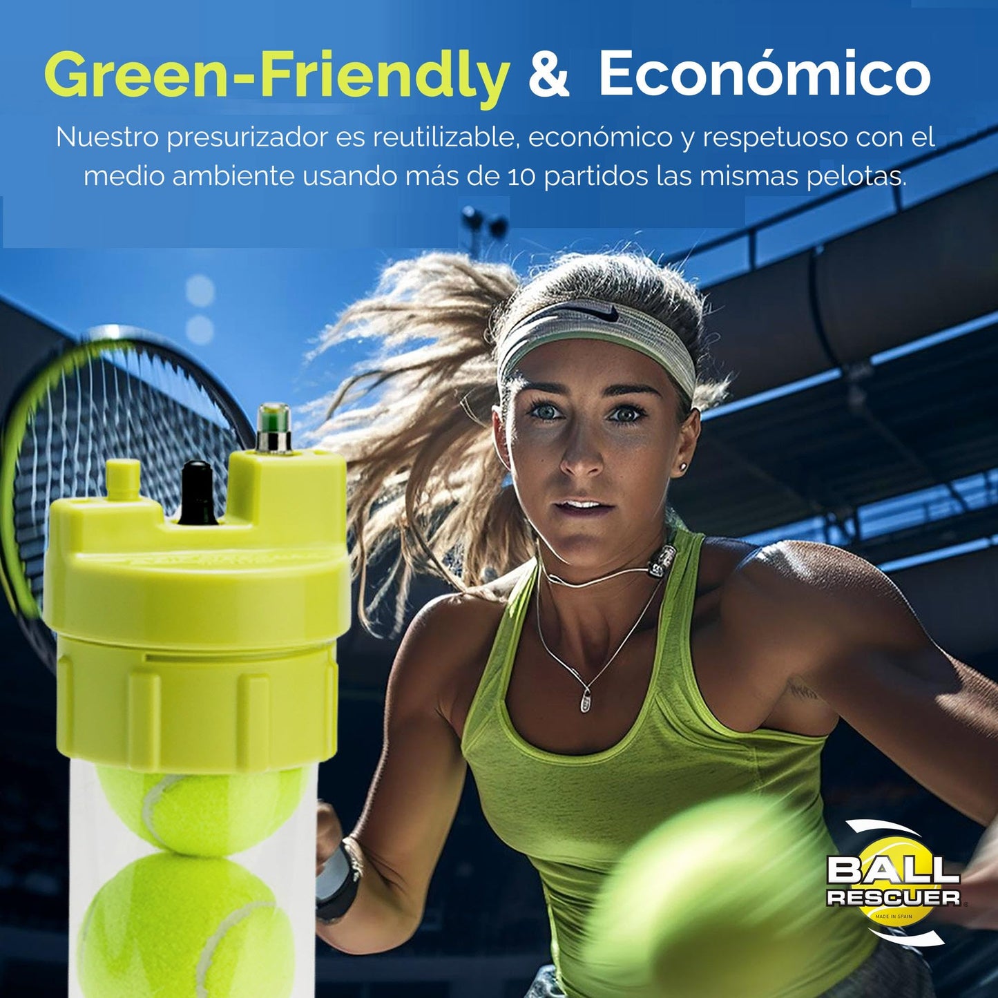 BALL RESCUER: Tennis/Padel Ball Life Extender Converts Plastic Tennis/Padel Ball Containers to a 30 psi Ball Pressurizer Needs a Bicycle Pump to