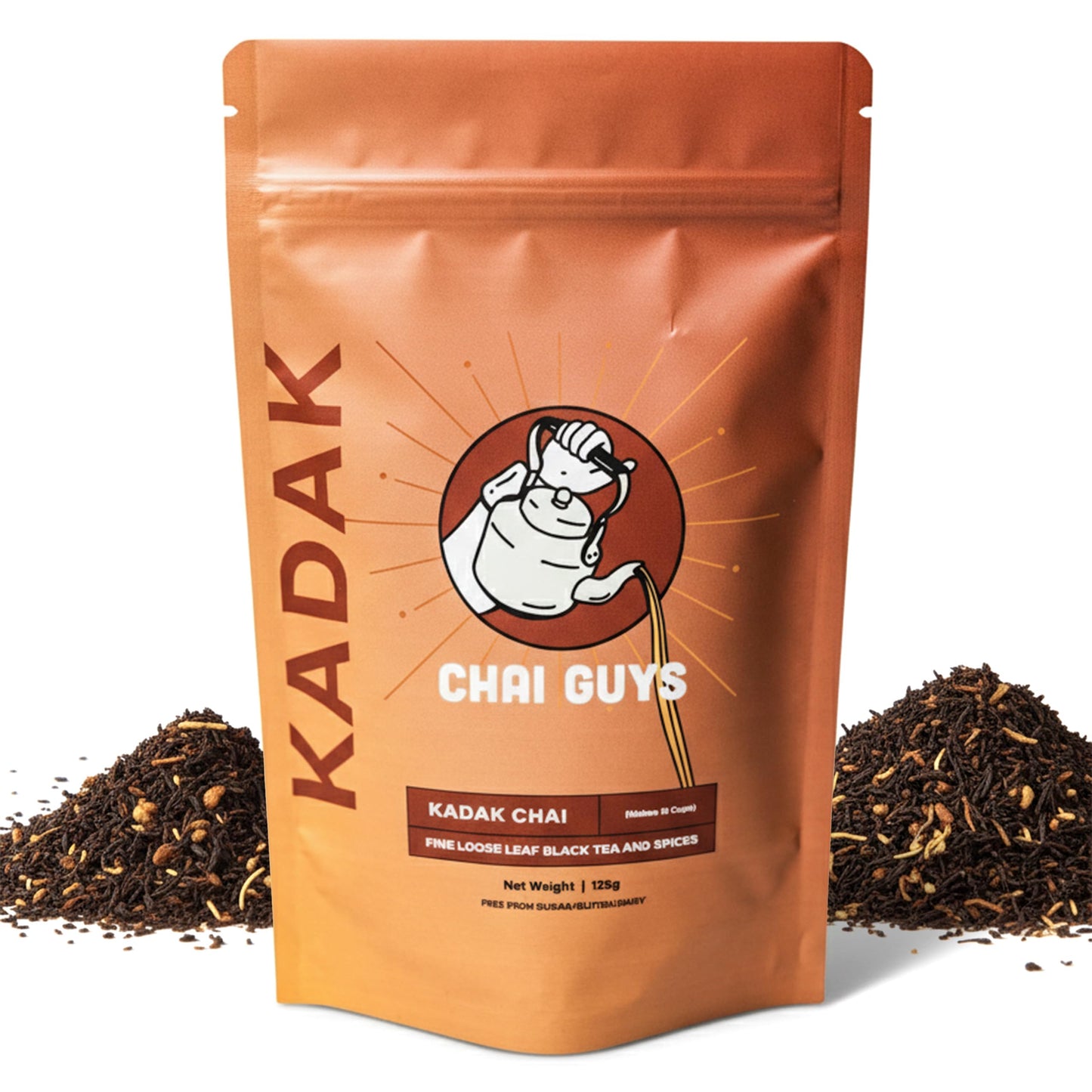 Karak Chai CTC BOP Loose Leaf Tea Blend with Cinnamon & Cardamom ? Creamy Indian Tea, Enjoy Hot, Cold, or as a Chai Iced Latte, 125g ? Chai Guys