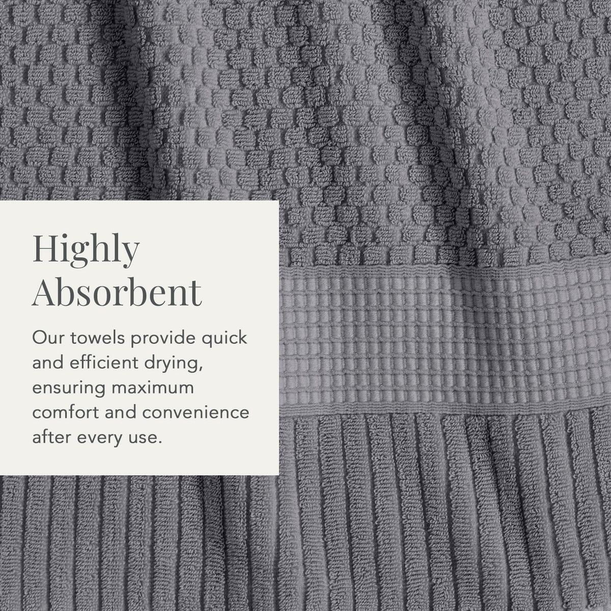 NY Loft 100% Cotton Bath Towel 4 Pack | Super Soft & Absorbent Quick-Dry Bath Towels 30" x 52" |Textured and Durable Cotton | Trinity Collection