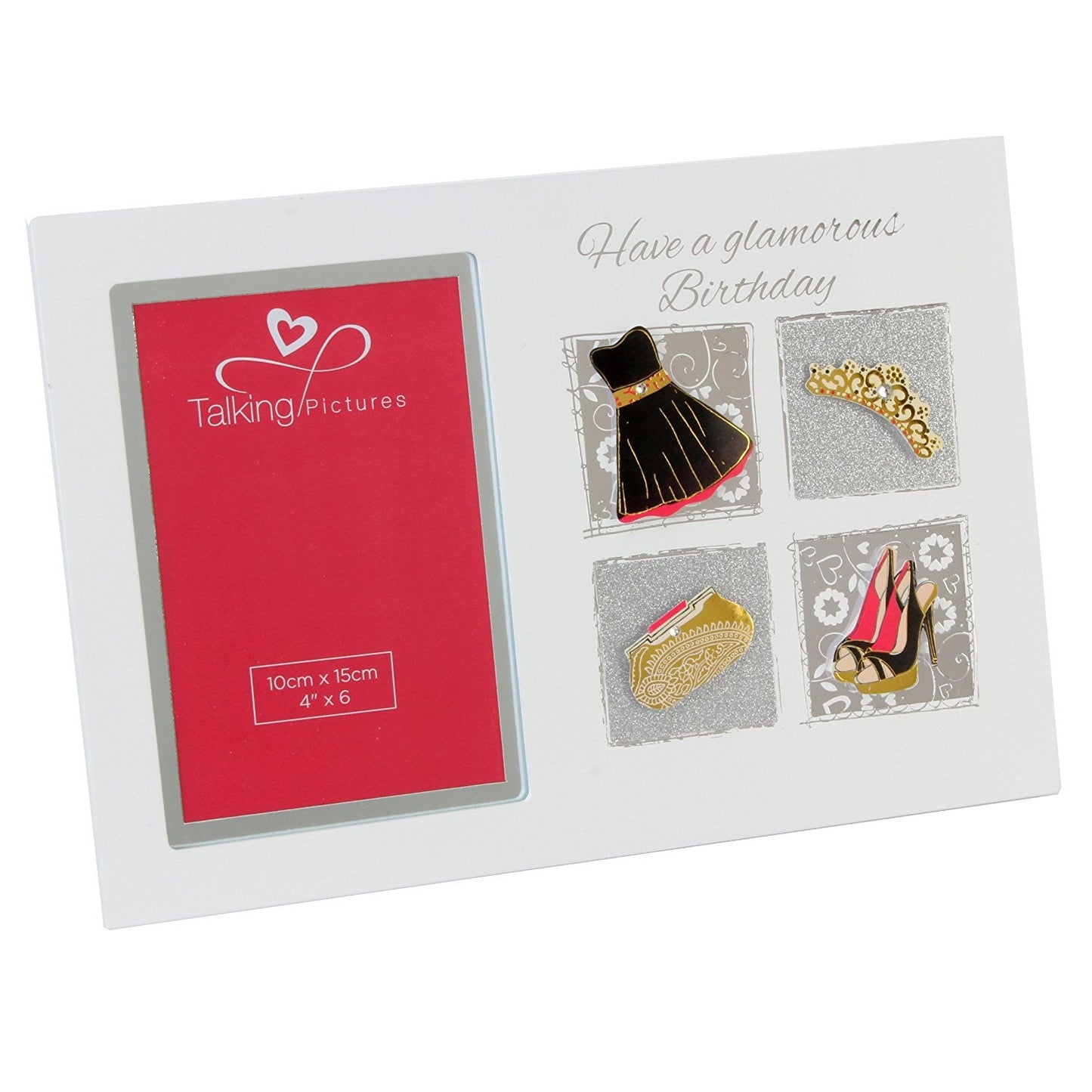 Talking Pictures Sorbet Coll MDF Photo Frame 6"x4" - Glamorous Birthday