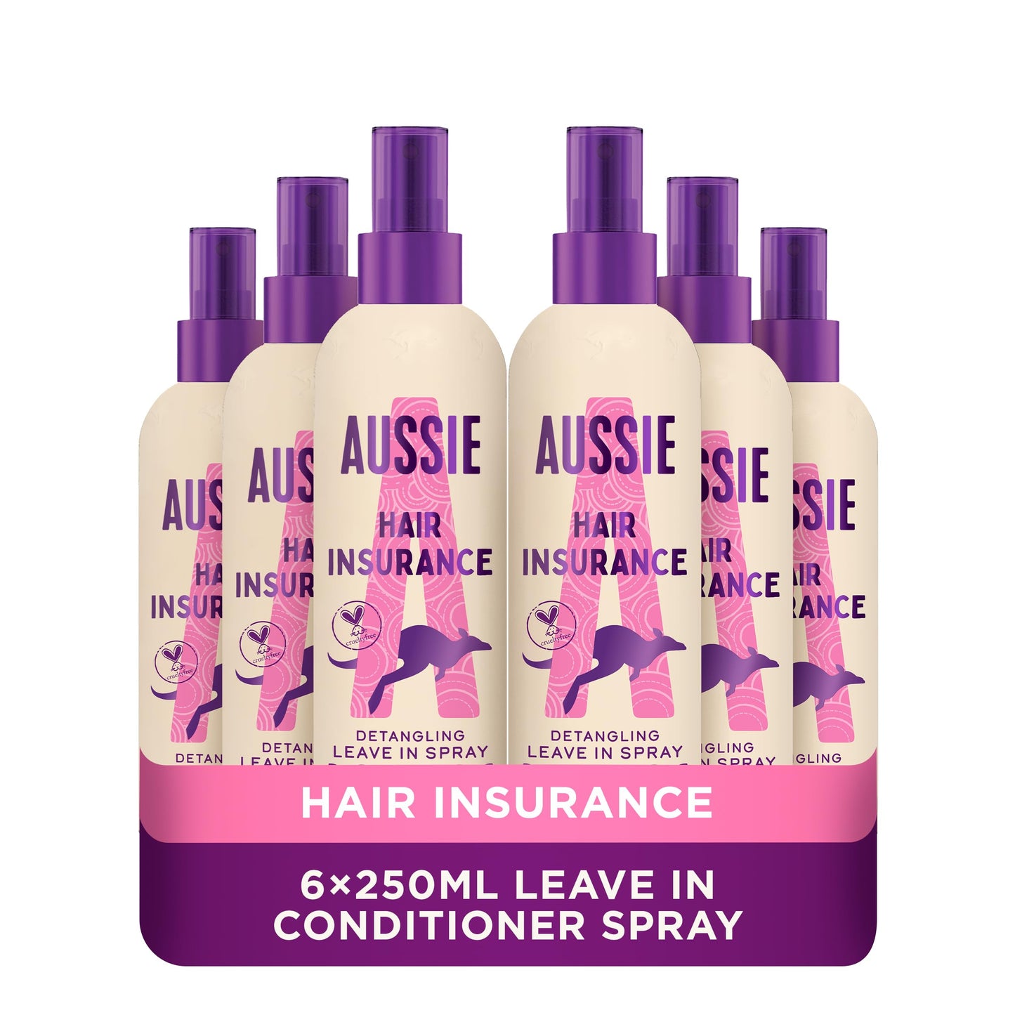 Aussie Miracle Hair Insurance Conditioner Detangler Spray 250 ml - Pack of 6