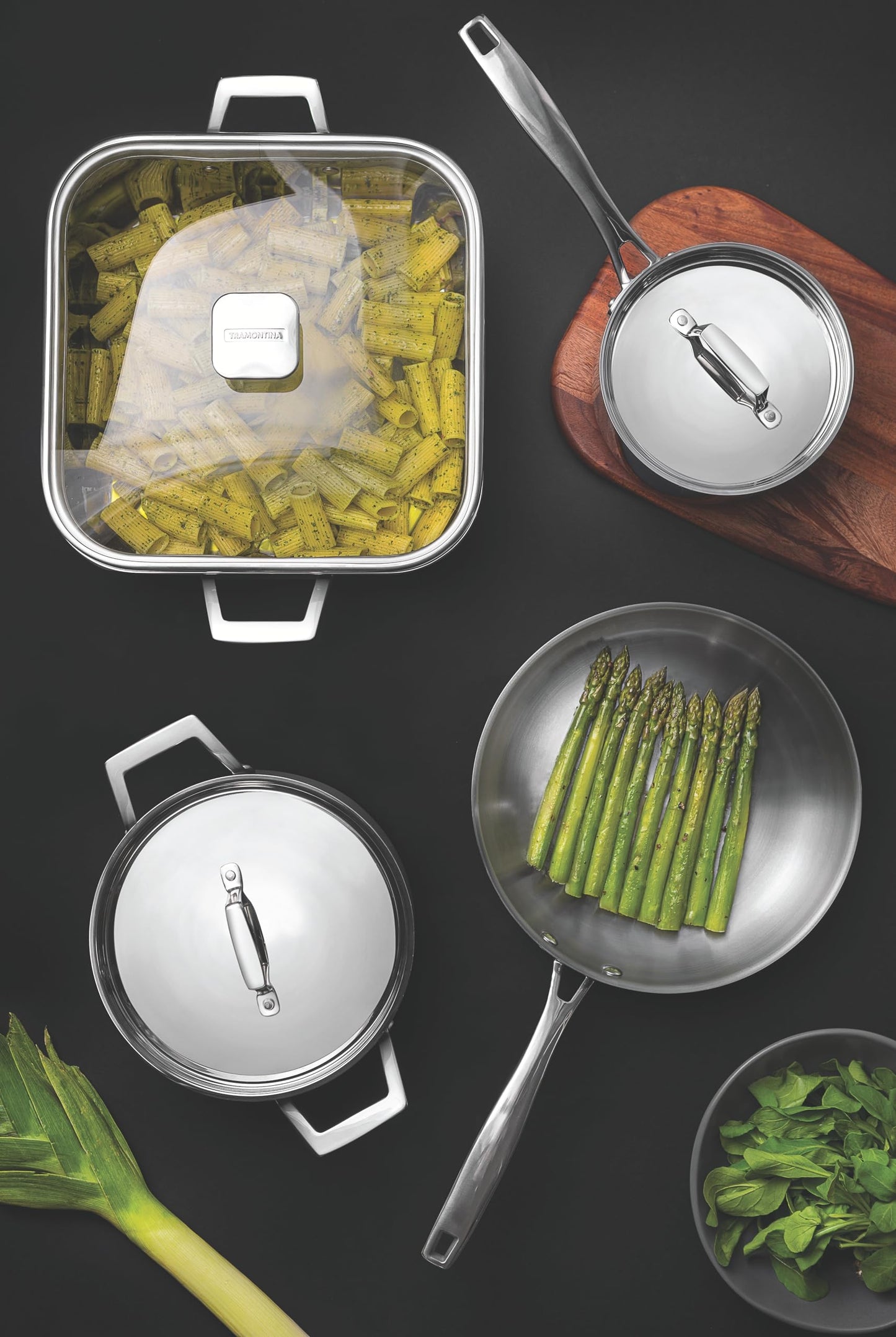 Tramontina Grano Frying Pan Stainless Steel for Induction, Electric, Gas and Ceramic Glass Hobs, Cookware, Kitchen, 26 cm, 2.2 litres, 62155260