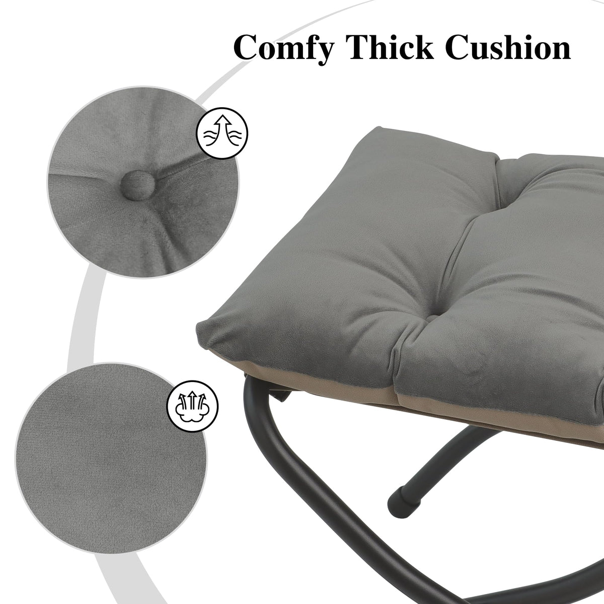 Mordchil EU 15"(H) Folding Ottoman, Foldable Footrest Stool, Portable Small Foot Stool for Couch, Collapsible Foot Rest Ottoman for Sofa