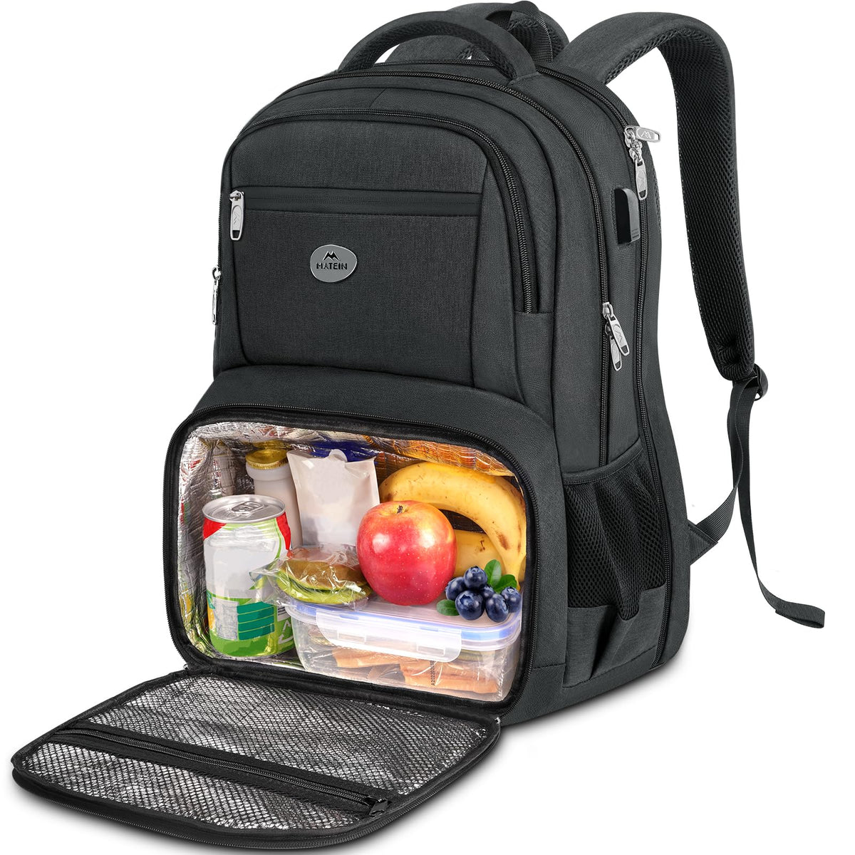 MATEIN 17 Inch Laptop Backpack with Lunch Compartment, TSA Large Travel Rucksack for Men Women with Laptop Compartment, Water Resistant Work Bag with