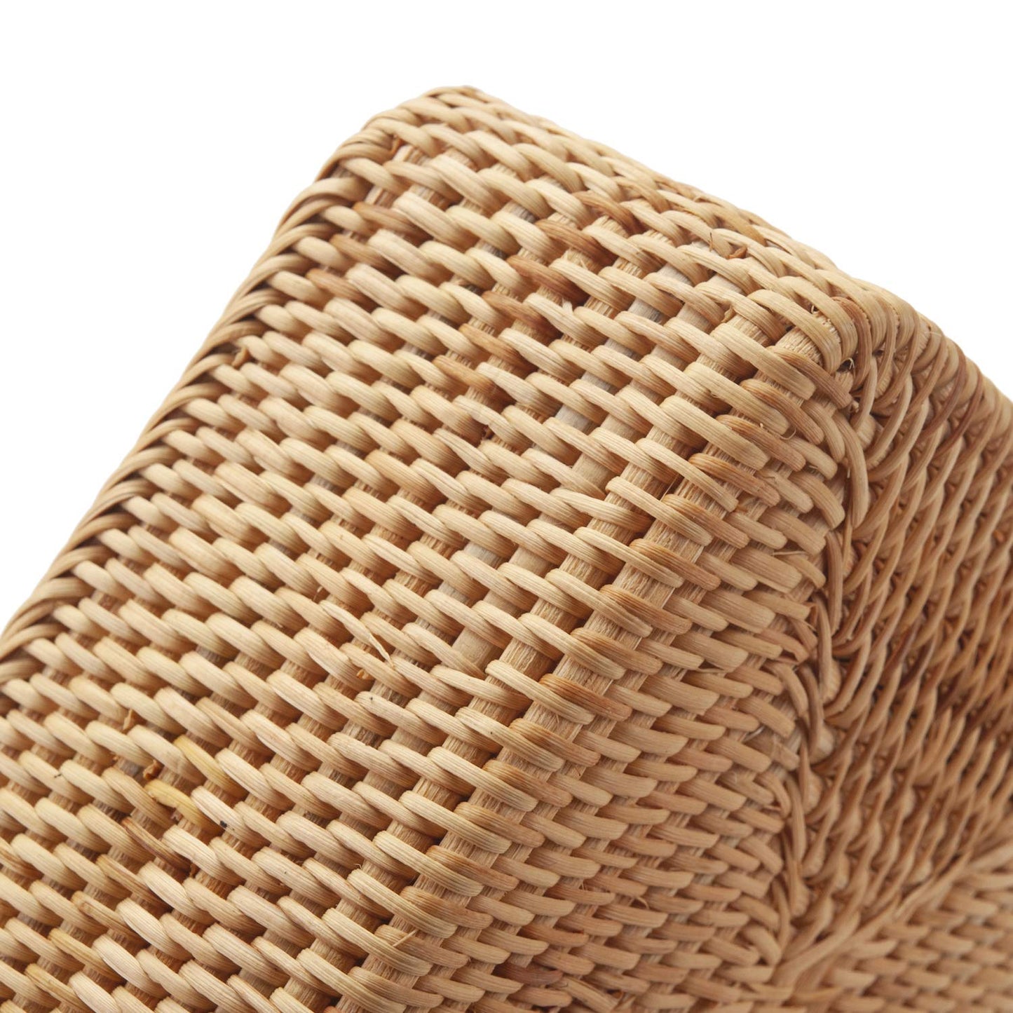 Rectangular Rattan Storage Baskets Stackable Woven Wicker Box Key Holder for Kitchen Cupboards Shelf Natural Set of 3