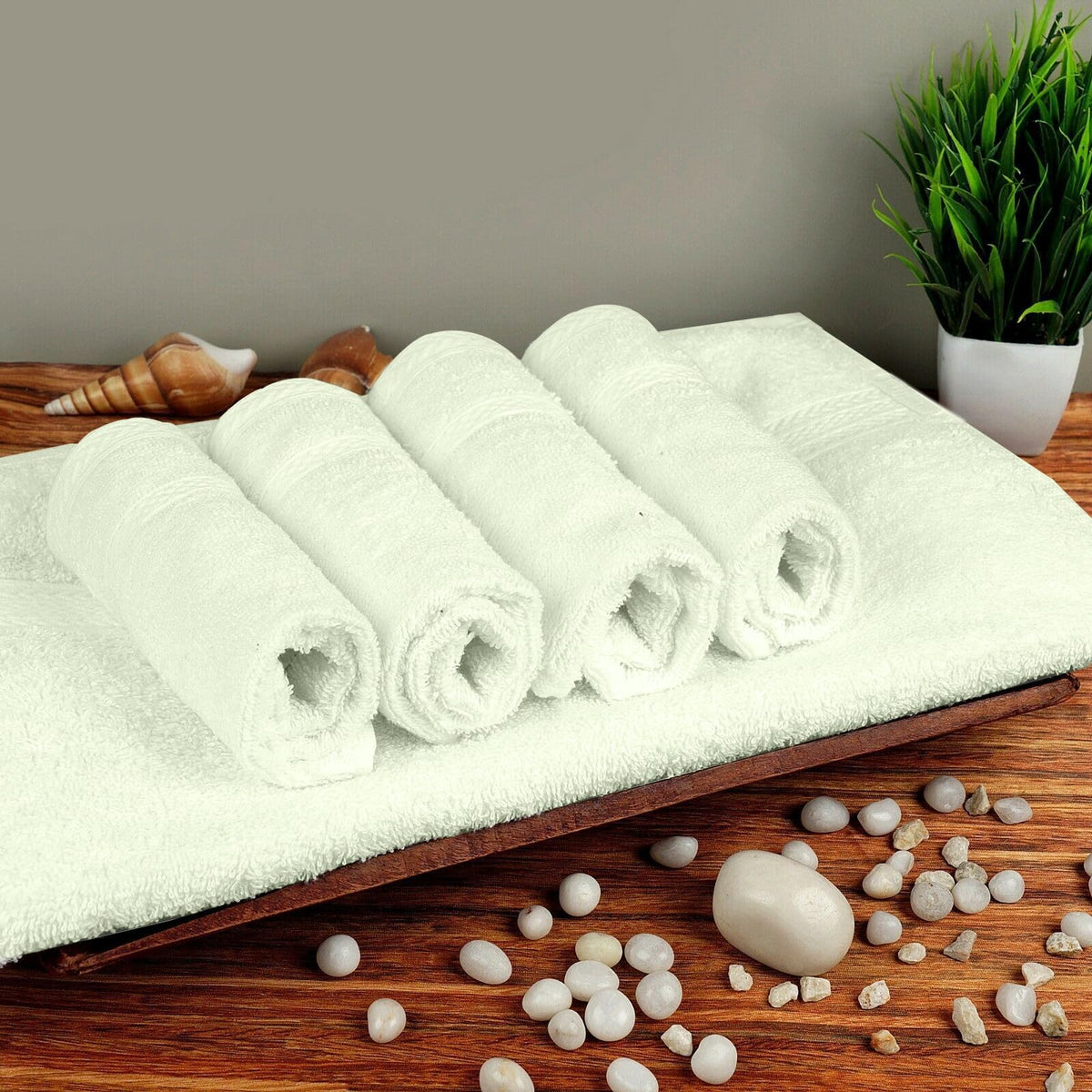 SweetNeedle Supreme Premium 500 GSM 8 Piece Towel Set, 100% Cotton, Machine Wash, Double Stitched, Strong Hem & Highly Absorbent for Bathroom