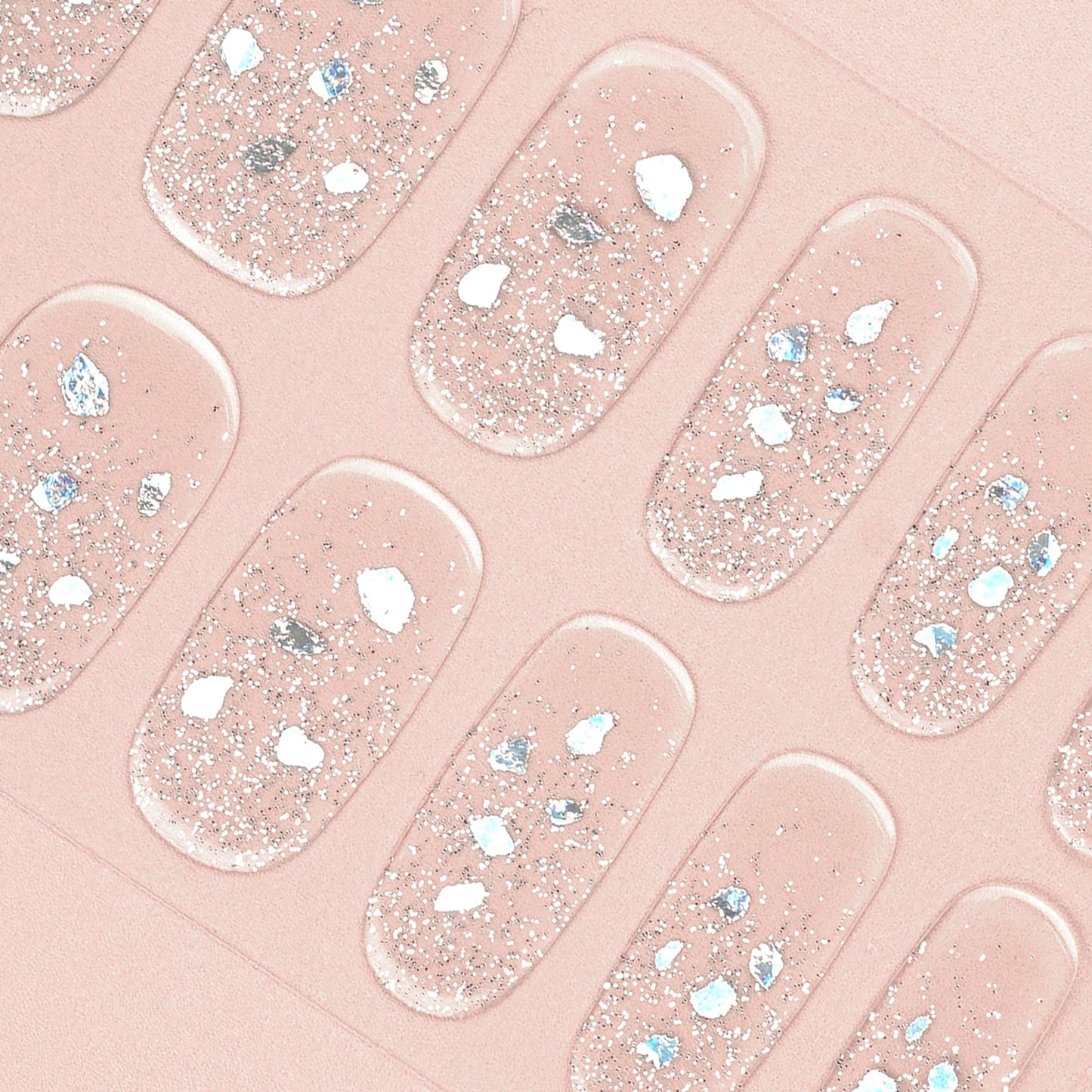 DANNI & TONI Semi Cured Nail Strips,Transparent Glitter Flakes Soft Self-Adhesive Gel Nail Stickers,Salon-Quality Gel Nail Polish Strips Manicure
