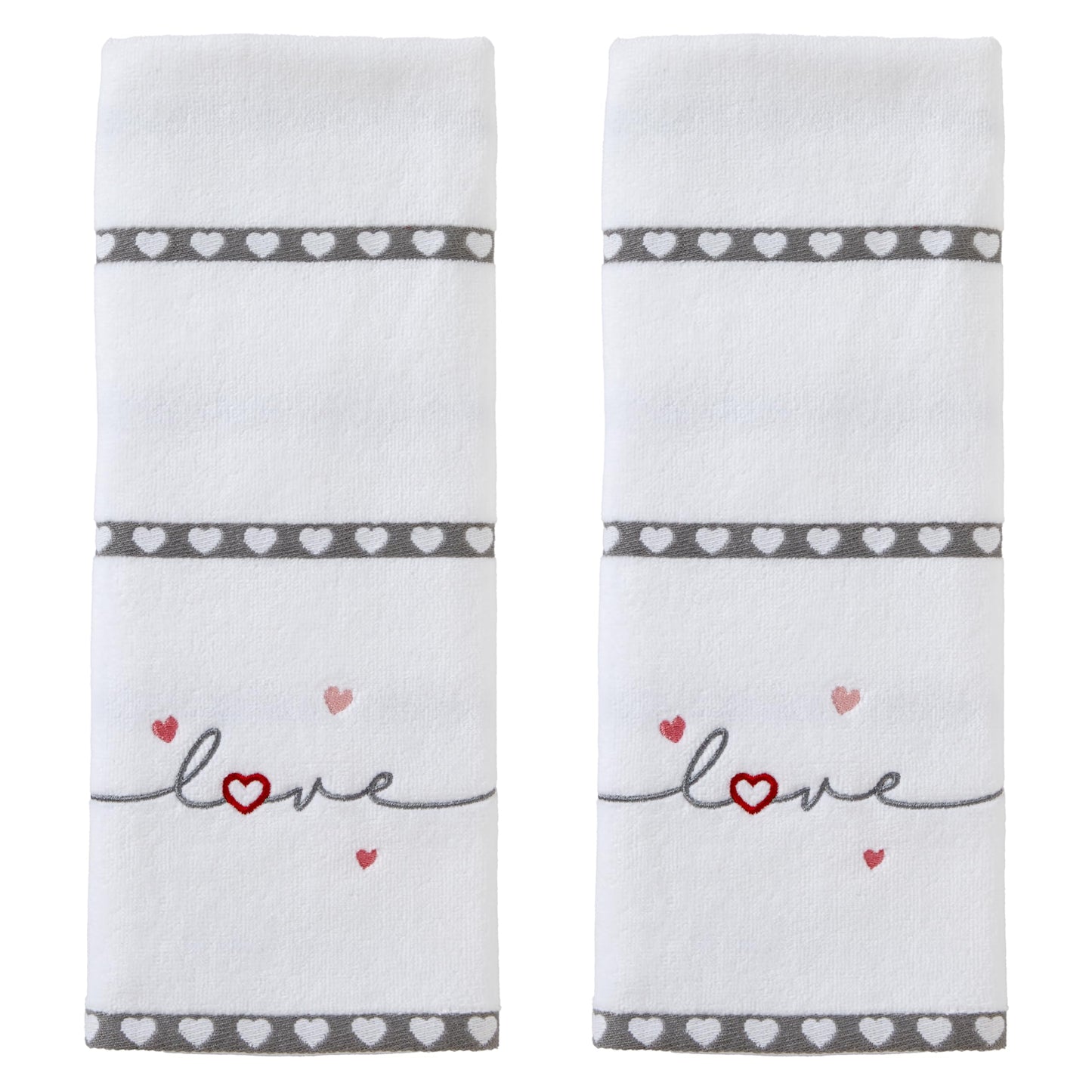 SKL Home Heart in Love Hand Towel Set, 2 Count