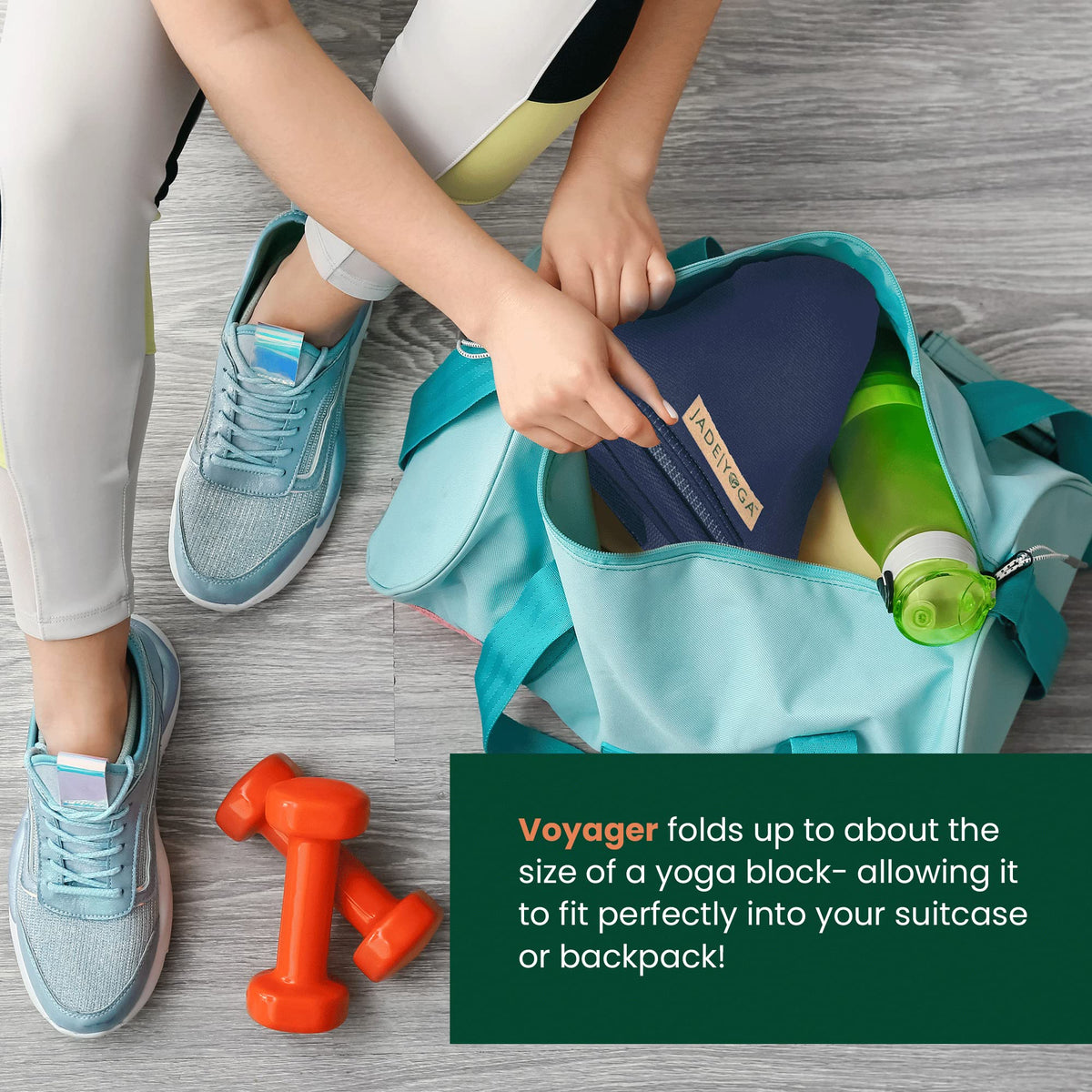 JADE YOGA Mat Yoga Travel Midnight Blue .0625In X 68In, 1 EA