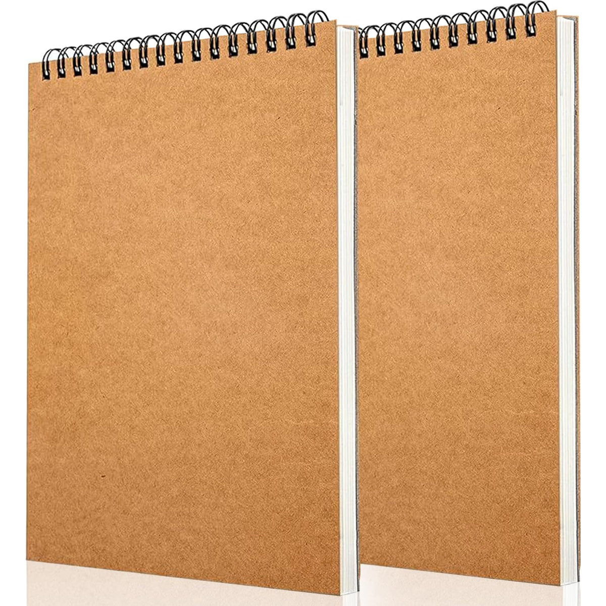 LOSYHU 2 Pack A3 Spiral Sketchbook Art Sketch Pad Hardback Kraft Cover Blank Page Notepad Portrait Sketch Book Acid Free 165GSM A3 Sketch Drawing Pad