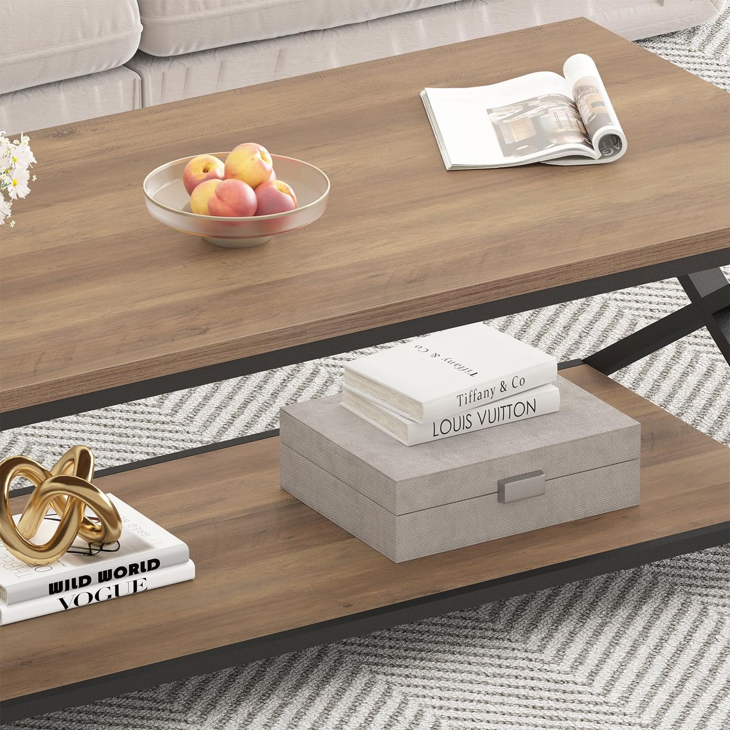 HSH Coffee Table for living room coffee tables Storage 120cm Light Oak