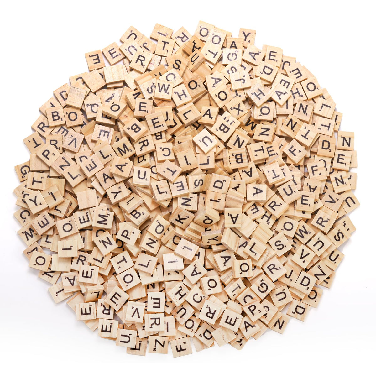 Coloch 1000PCS Wood Letter Tiles A-Z Capital Letters for Crafts, Pendants, Spelling, Gift Decoration, Making Alphabet Coasters and Crossword Game, 10