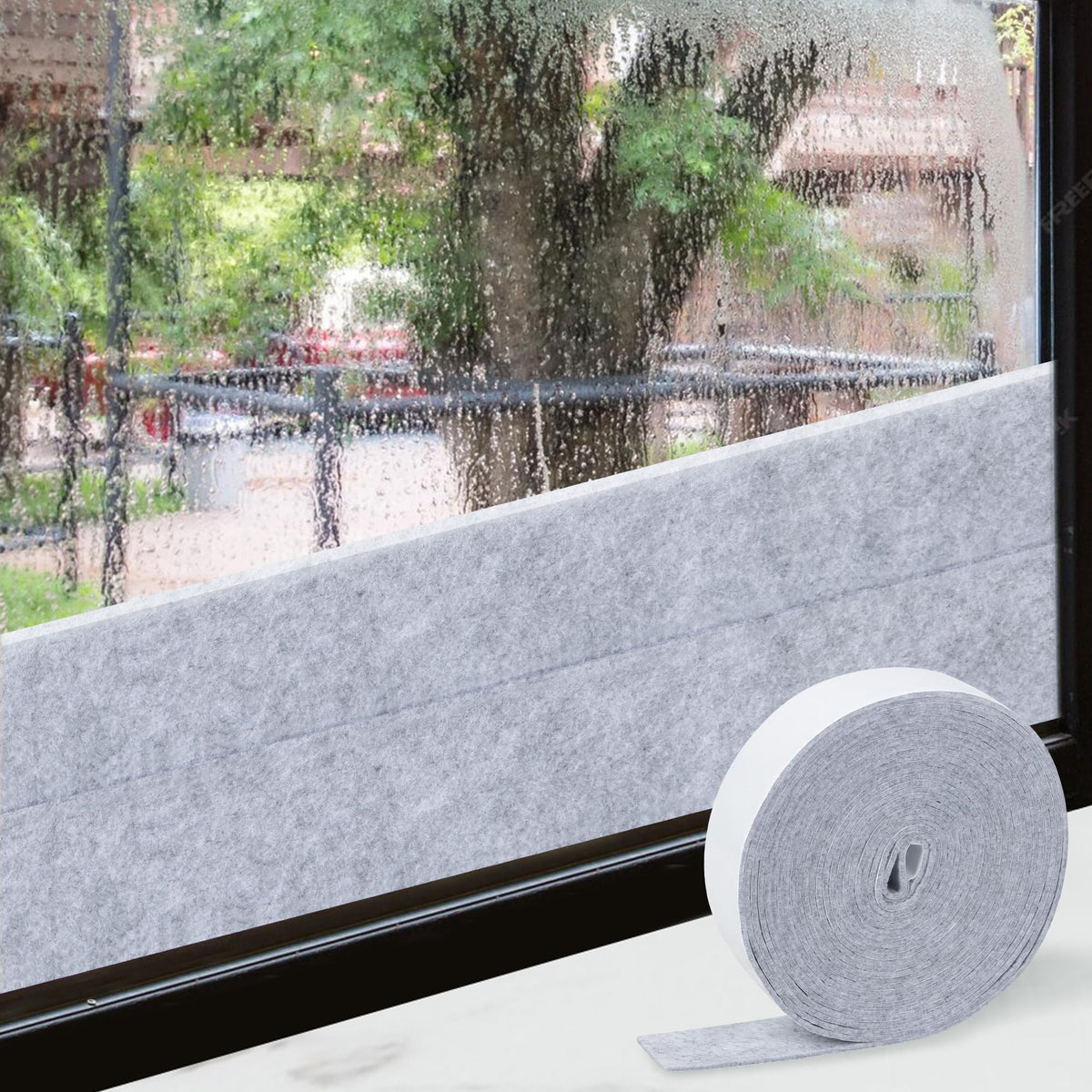 Ucatcher Condensation Absorbers Strip for Windows 5cm * 8M Anti Condensation Strip Self Adhesive Reusable Tape-Felt Moisture Absorber Strips to Absorb