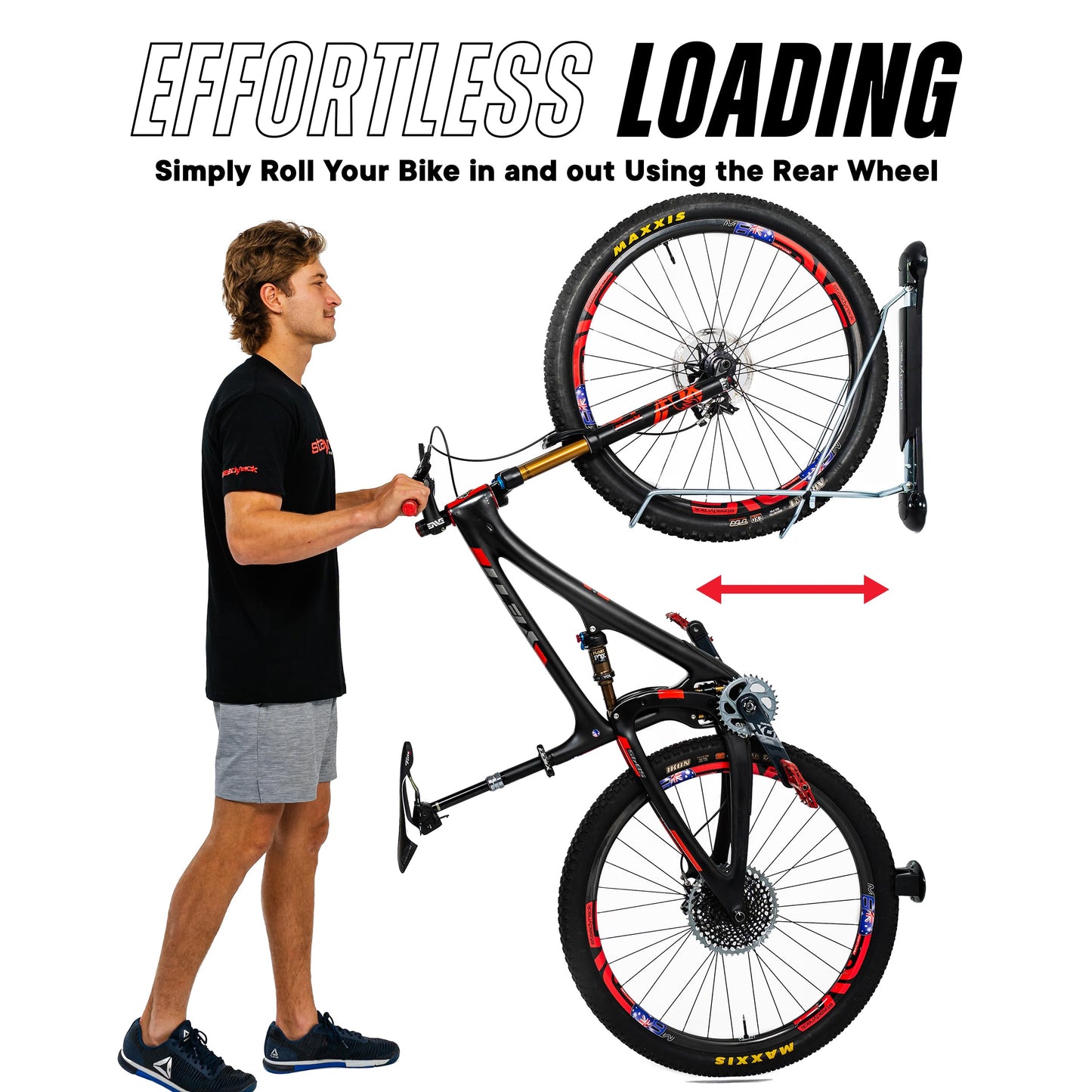 Steadyrack Bike Racks - Mountain Bike Rack - Wall Mounted Bike Rack Storage Solution for Your Home, Garage, or Bike Park