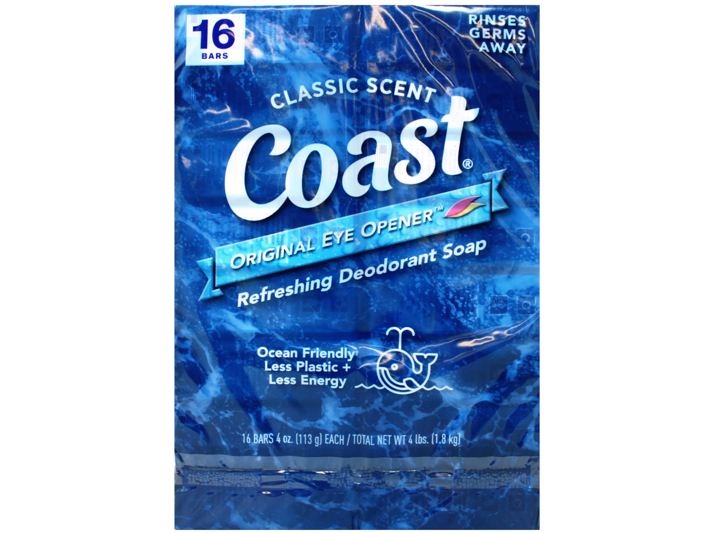 Coast Deodorant Soap Bars 8 Pack Classic Pacific Force Scent 32 OZ - Buy Packs and Save (Pack of 2)