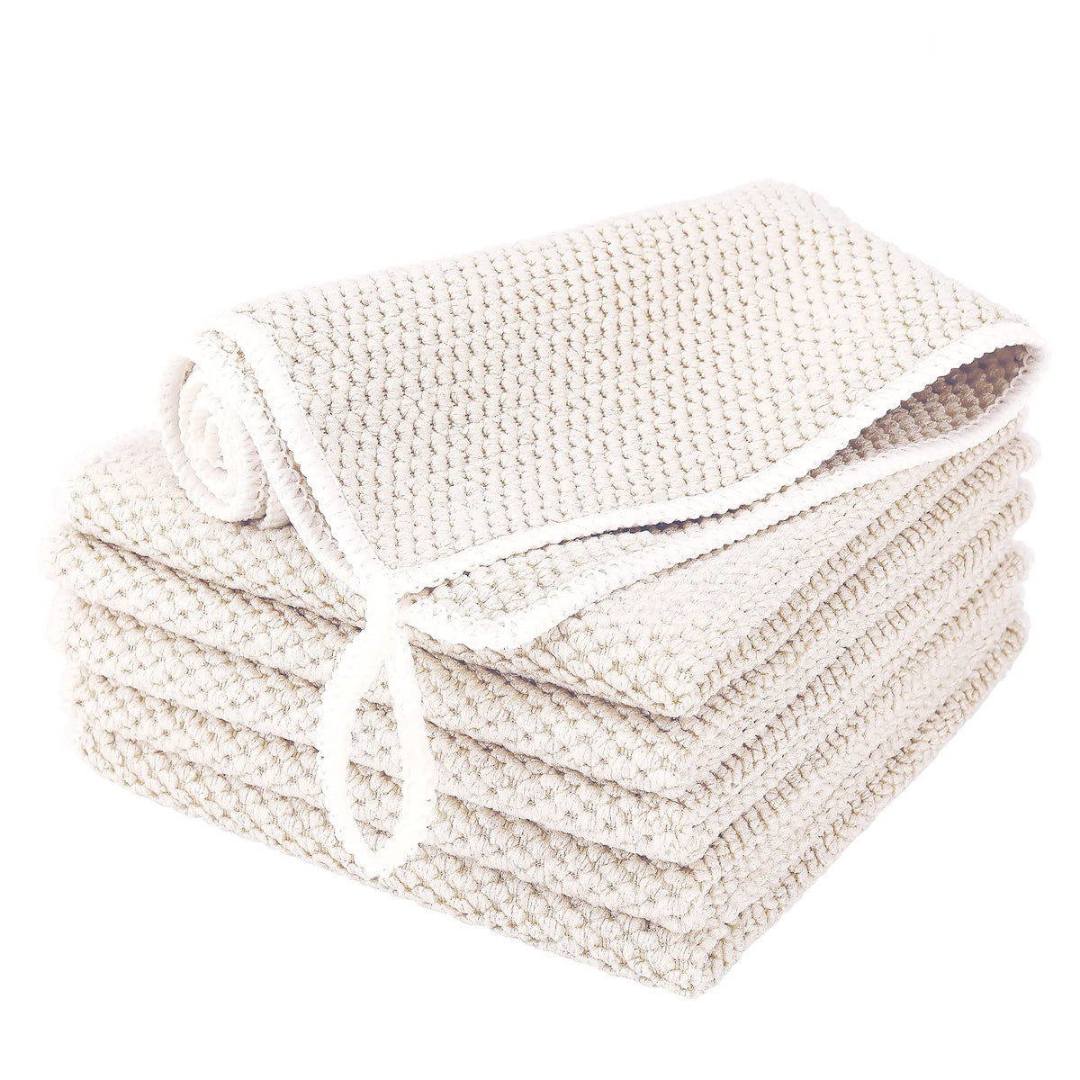 EURSPEUNG Microfibre Cleaning Cloths, 6 Pack, White, 30 x 30 cm, Polyester