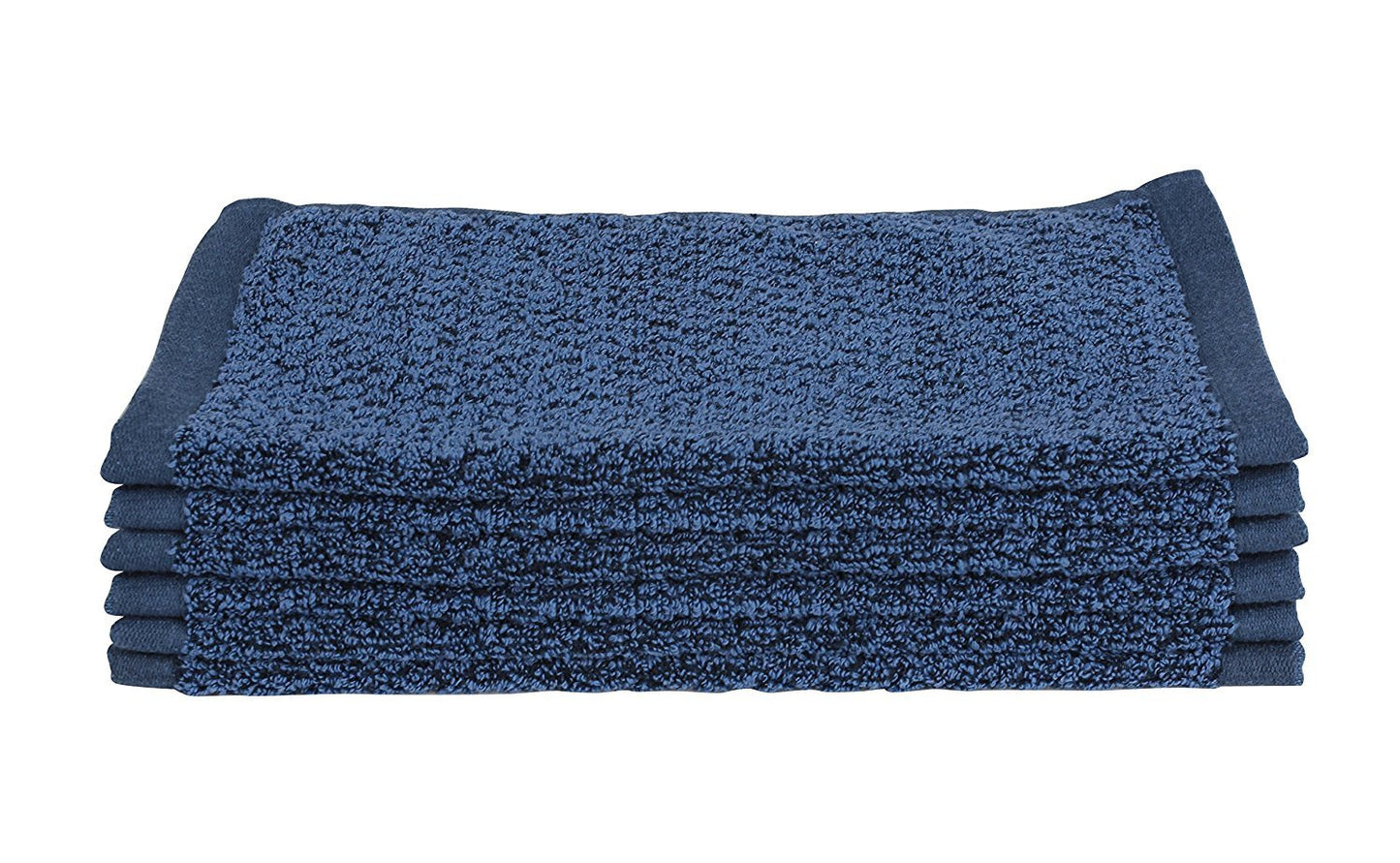 Everplush Diamond Jacquard Bath Linens Wash Cloth, 6 Pack, 13" x 13", Navy