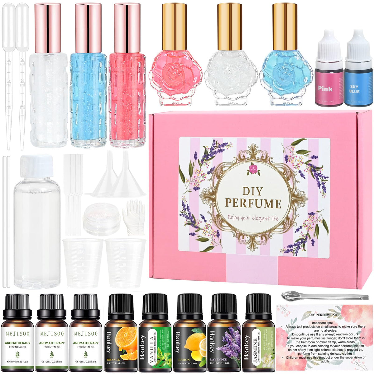 Perfume Making Kit, Vezerd 37 St?ck DIY Perfume Making Kits for Women, Make Your Own Scent with Essential Oil, Bottle, Fragrance Set, Fragrance