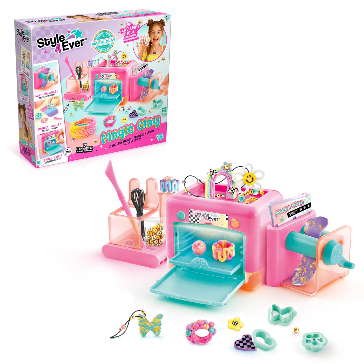 Canal Toys - Style 4 Ever - Magic Clay Jewellery Factory | 3-in-1 Jewellery Making Kit with Machine, Magic Clay & Accessories | Create 20 Rings,