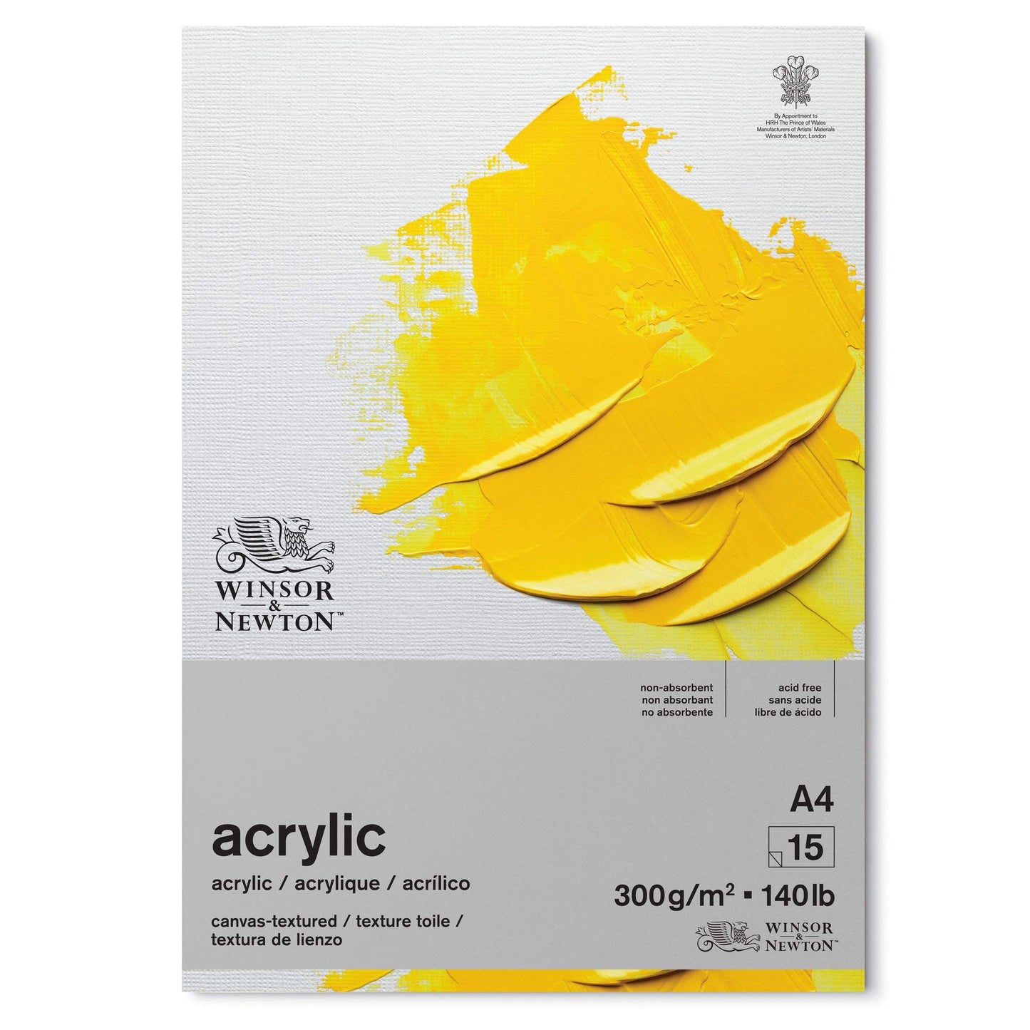 Winsor & Newton 6534005 Acrylic Pad, 15 Sheet, A4 Size, White