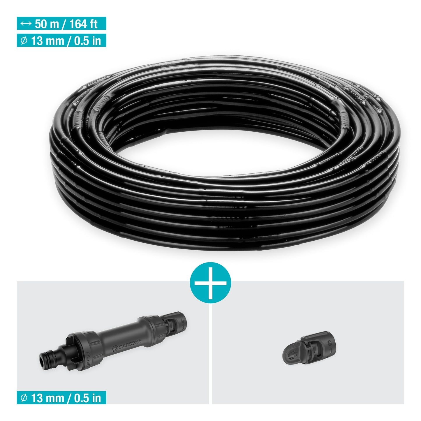 Gardena Micro-Drip-System Drip Irrigation Set Hedges/Bushes (50 m): Starter set, ready to use, water-saving irrigation system, simple & flexible