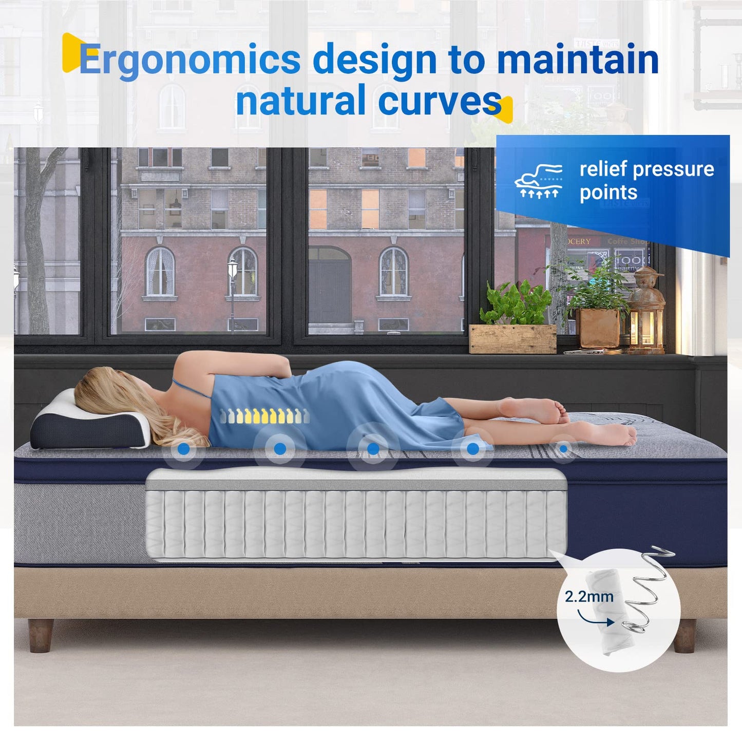 Avenco Bed Mattress Conventional, Foam, Super King