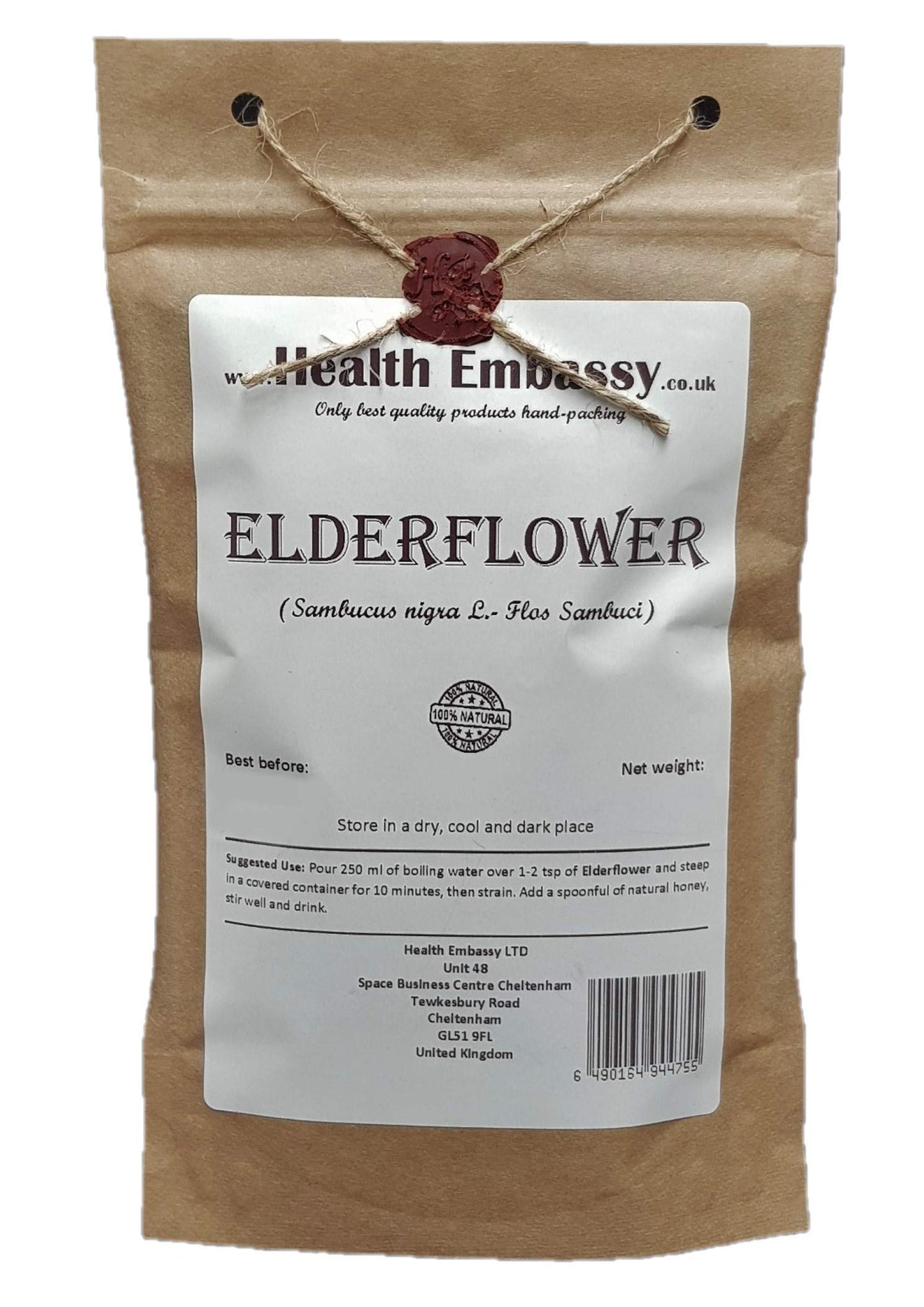 Health Embassy Elderflower (Sambucus L.) Loose Herbal Tea (100g)
