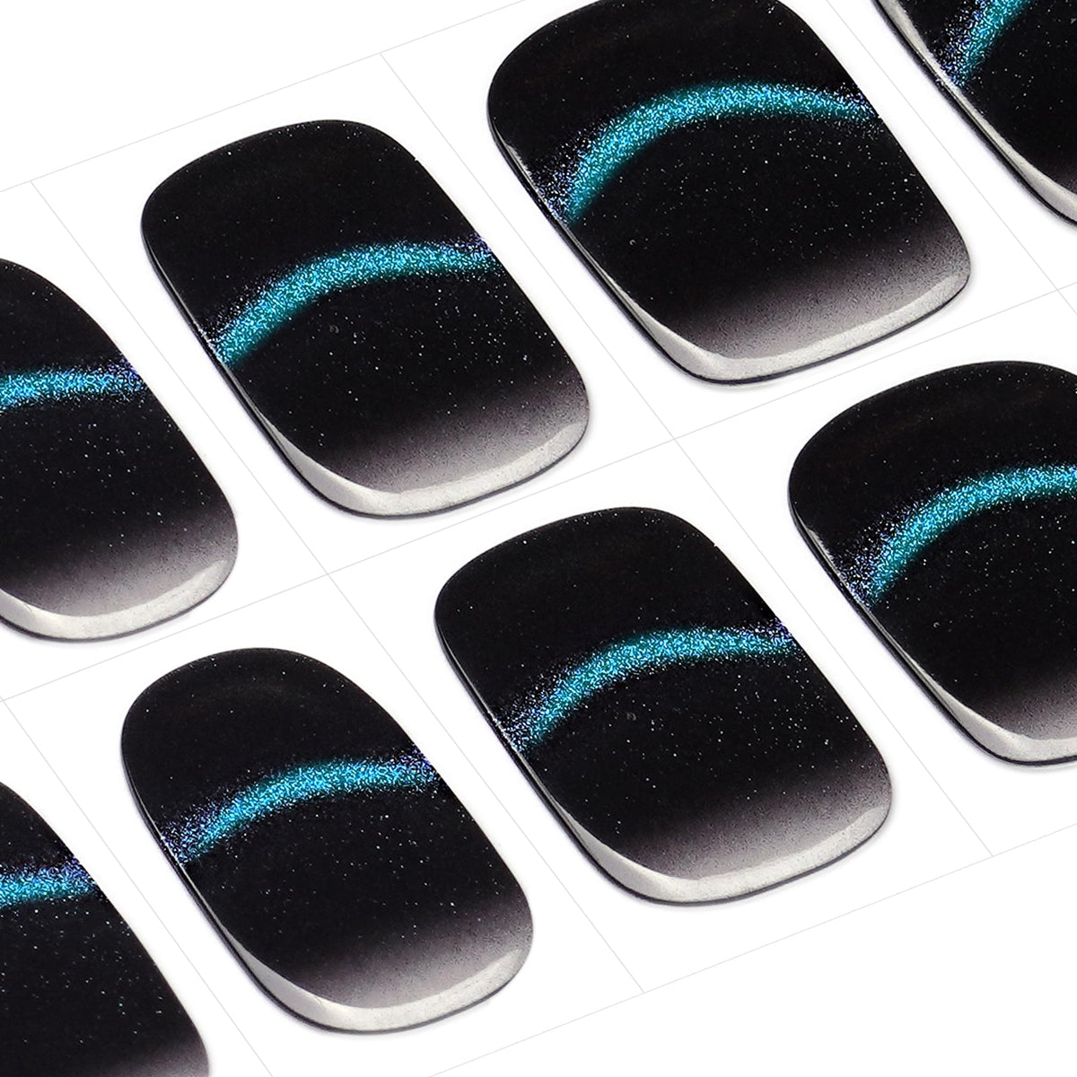 DANNI & TONI Semi Cured Nail Strips, Cat Eye French Tip Soft Self-Adhesive Gel Nail Stickers,Salon-Quality Gel Nail Polish Strips Manicure Stickers