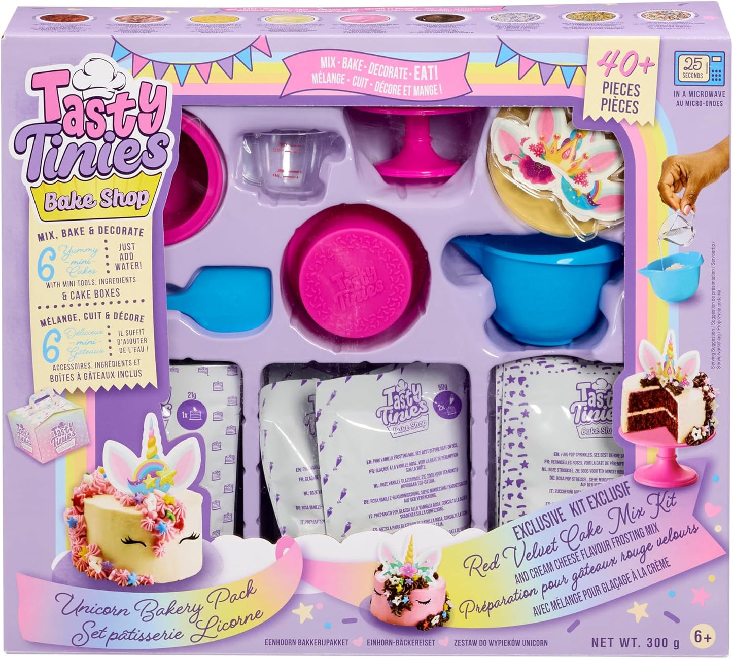 Bake Shop Cake Mix, Unicorn Party Pack, best before end 01/26, few bits missing, scruffy box