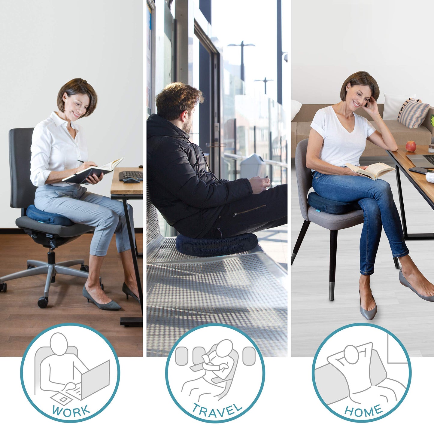 bonmedico Gel Seat Cushion Memory Foam Coccyx Cushion for Chairs