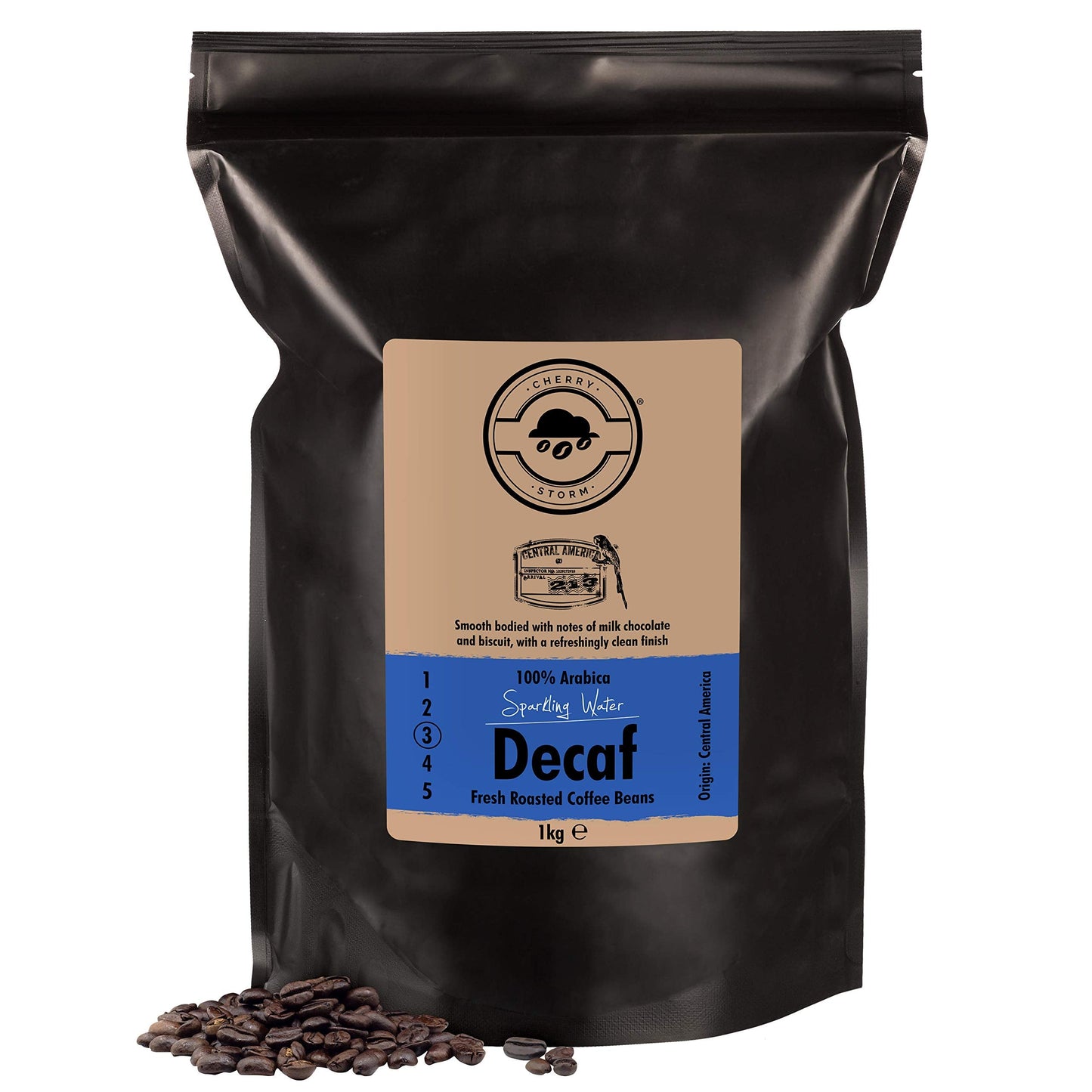 Cherry Storm - Sparkling Water Decaf - Decaffeinated Coffee Beans - 1kg - 100% Arabica