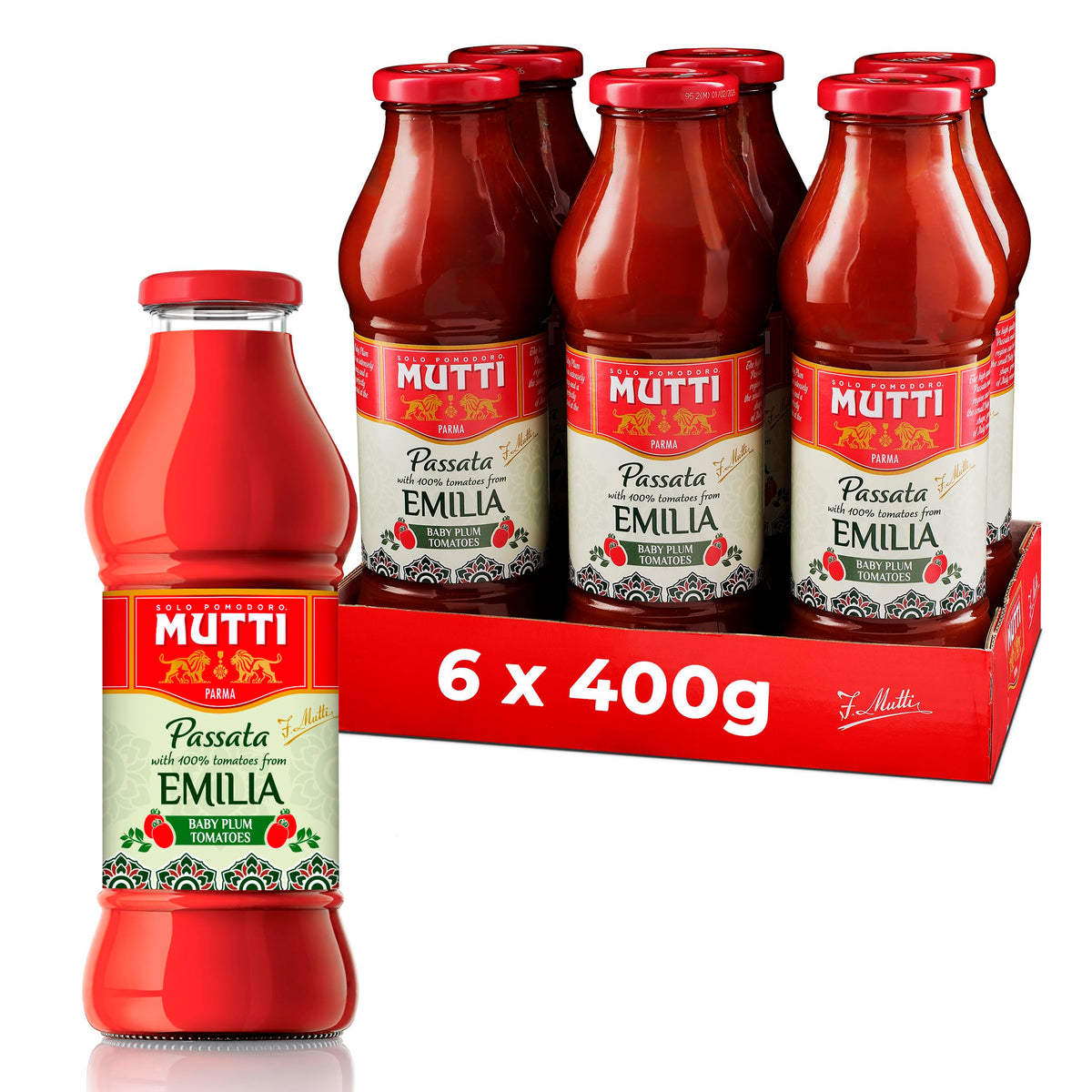 Mutti Regional Passata Emilia Romagna with Baby Plum Tomatoes 6 x 400g
