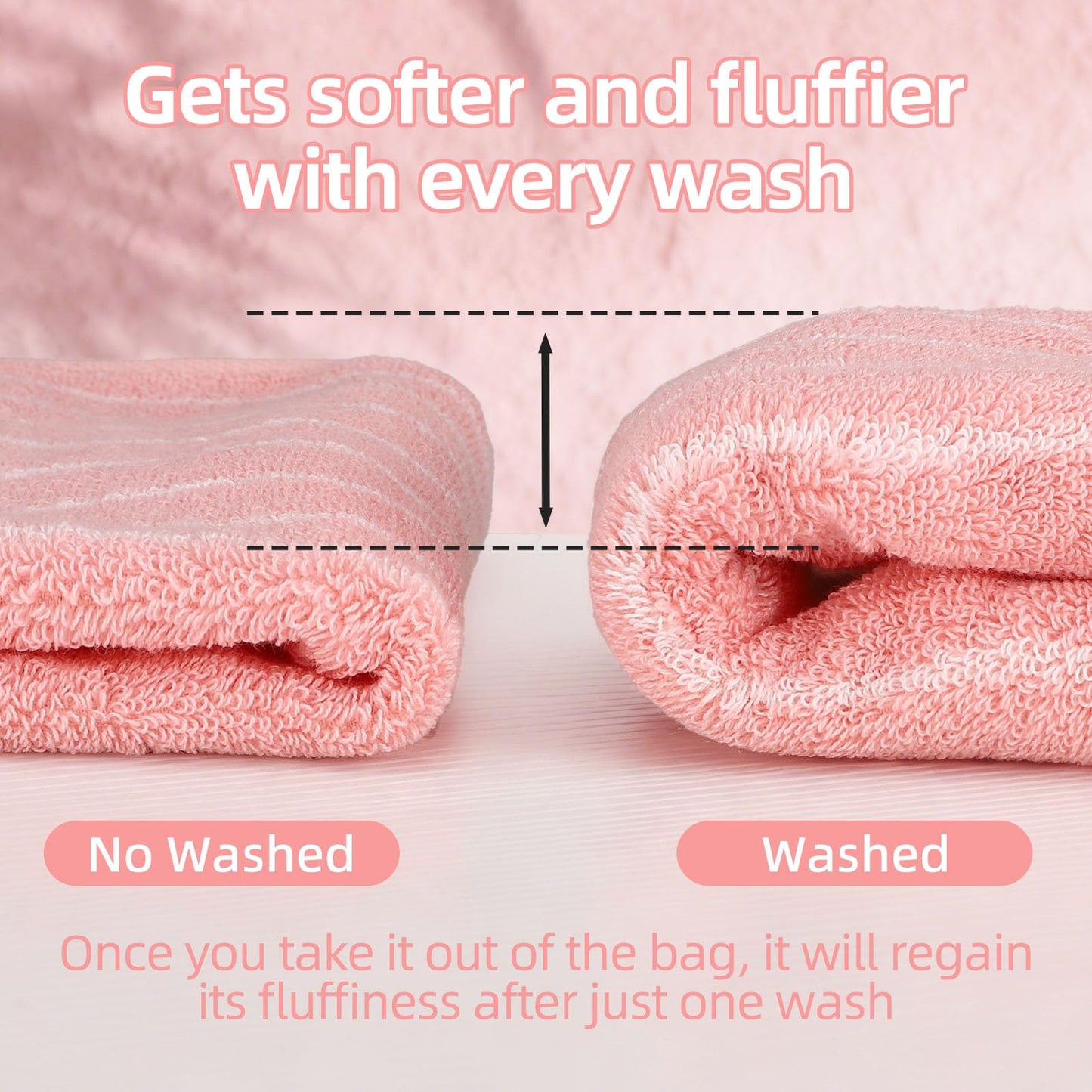 saerryor 3 Pack Hand Towels Cotton Soft Absorbent Towels 14” x 29” Pink
