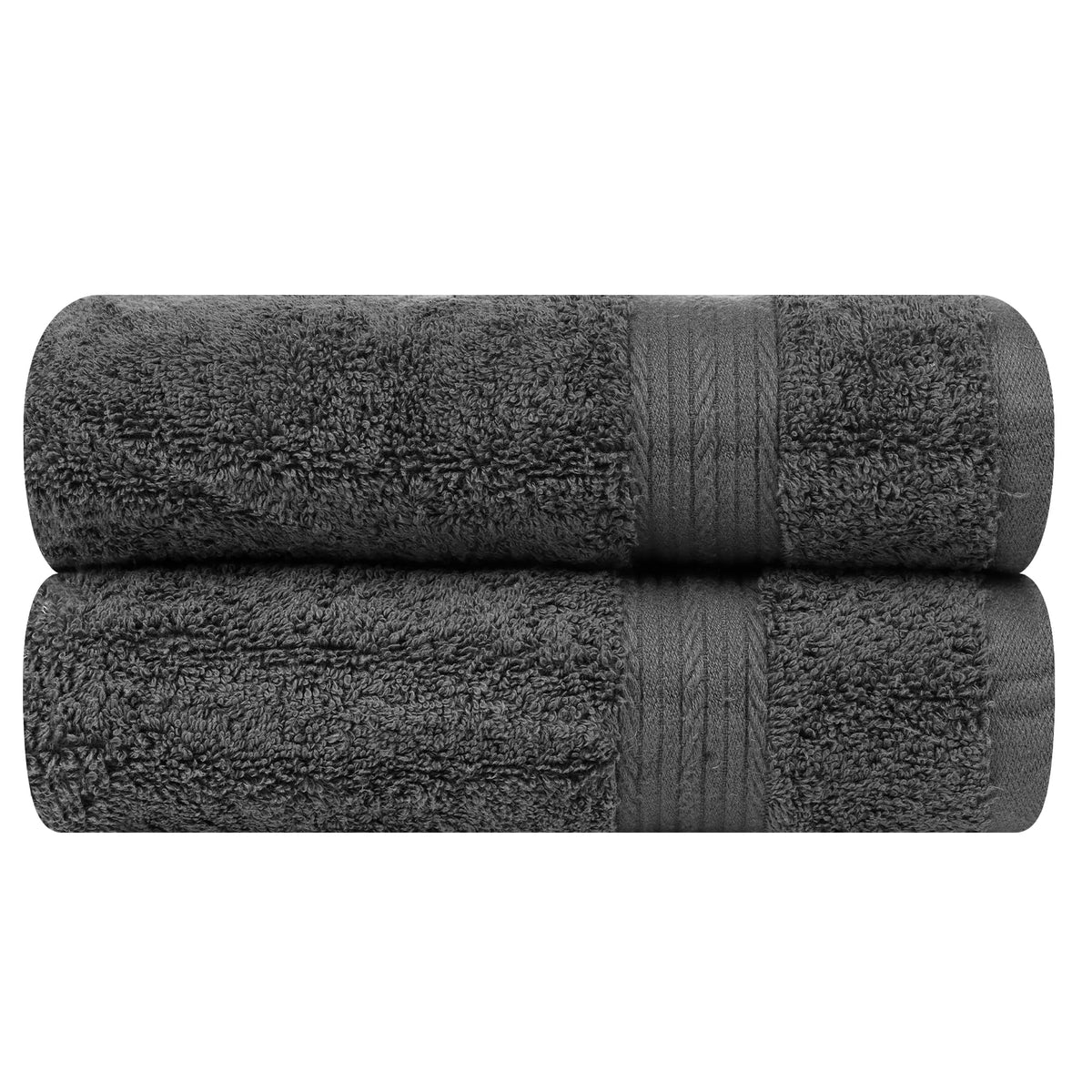 Ample Decor 100% Cotton Hand Towel Set of 2 ? 46x72 cm, 600 GSM, Super Absorbent & Quick Dry, Ideal for Bathroom, Spa, Gym & Hotel ? Grey
