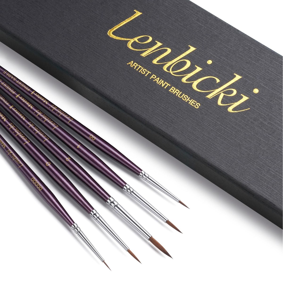 Kolinsky Sable Brushes Miniature 5PCS Professional Fine Detail Micro Artist Paint Brush Set for Watercolor, Acrylic, Oil, Model, Paint by Numbers