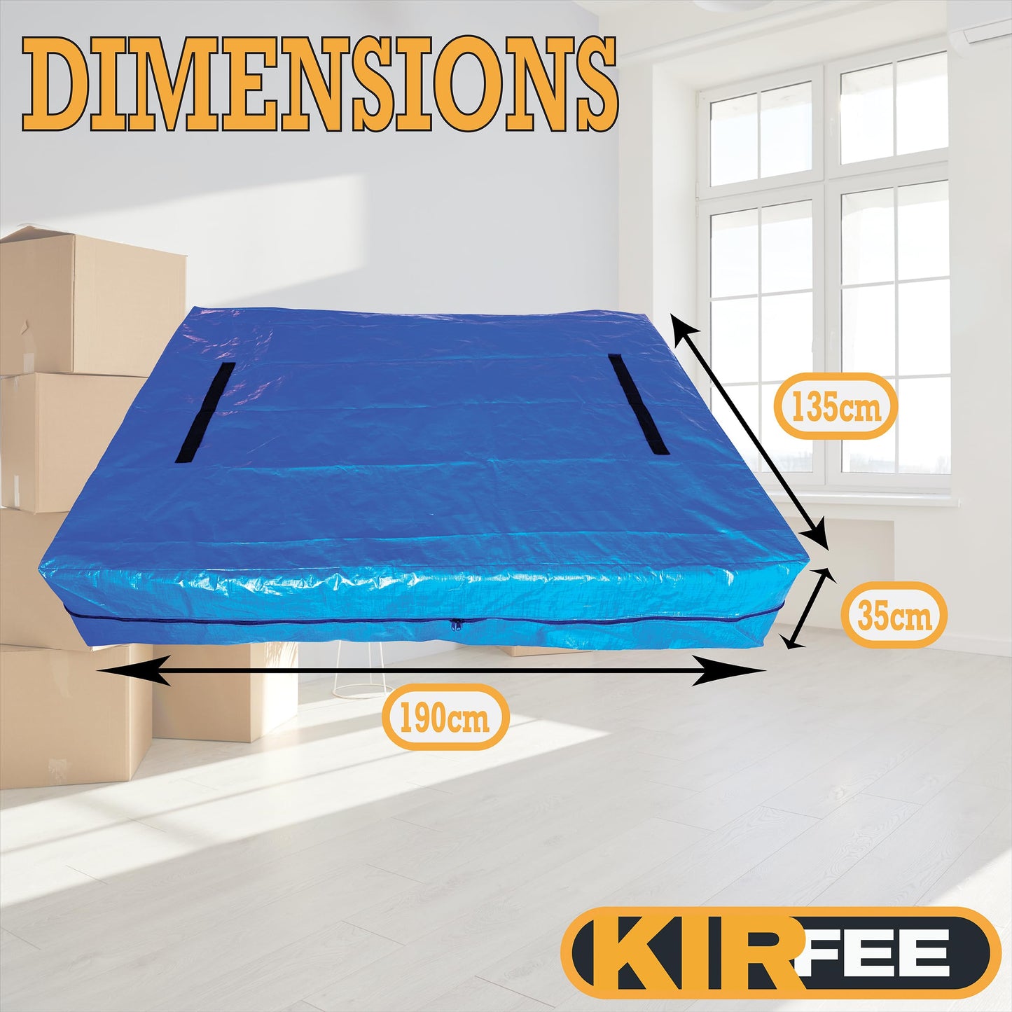 KIRFEE Double Mattress Bags For Moving And Storage | Mattress Cover For Moving | Mattress Bag With 8 Handles