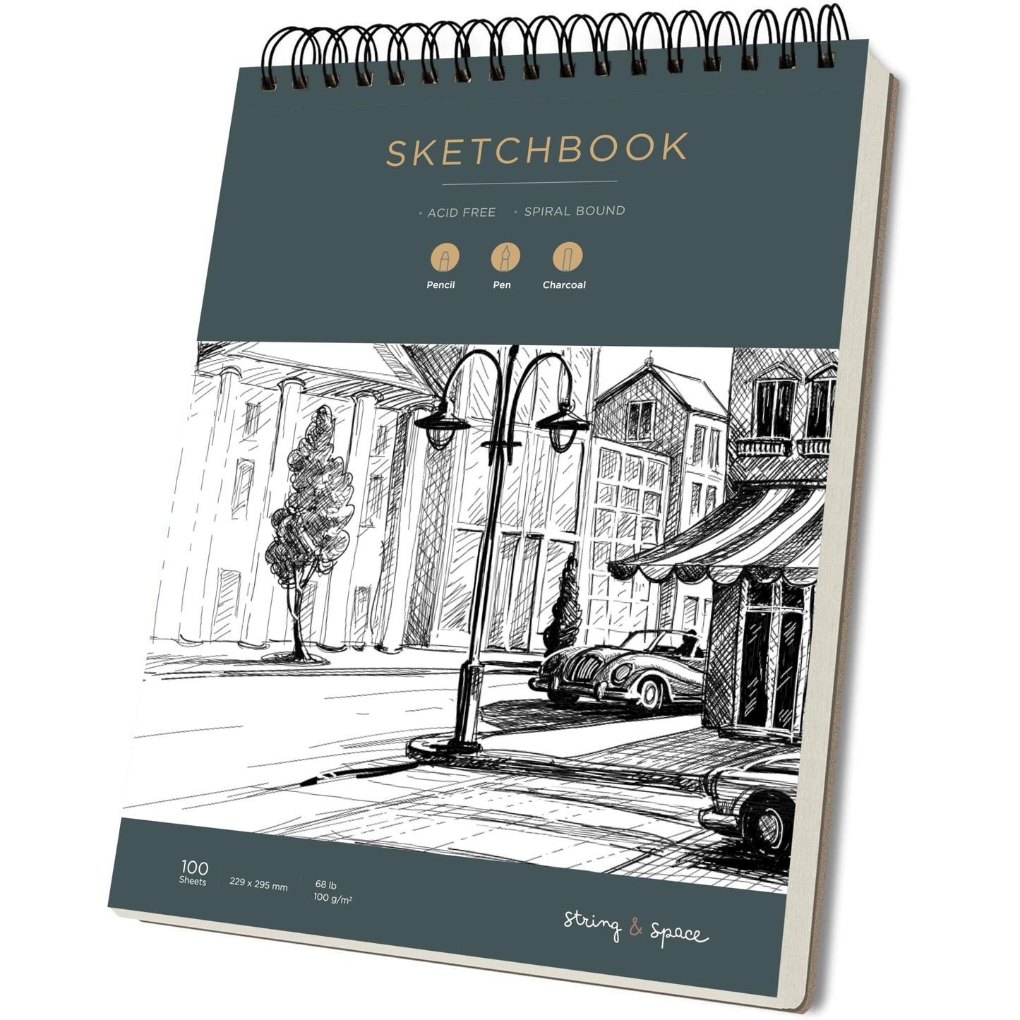 100gsm A4 Sketchbook for Artists - Spiral Bound Drawing Pad with Perforated, Acid-Free Pages - for Pencil, Pen & Charcoal - Durable Art Journal for